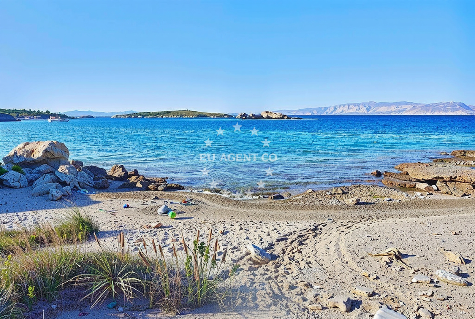 Sea and coastal view of Tanki rt sjever, Lopar (Rab) in Tanki rt sjever