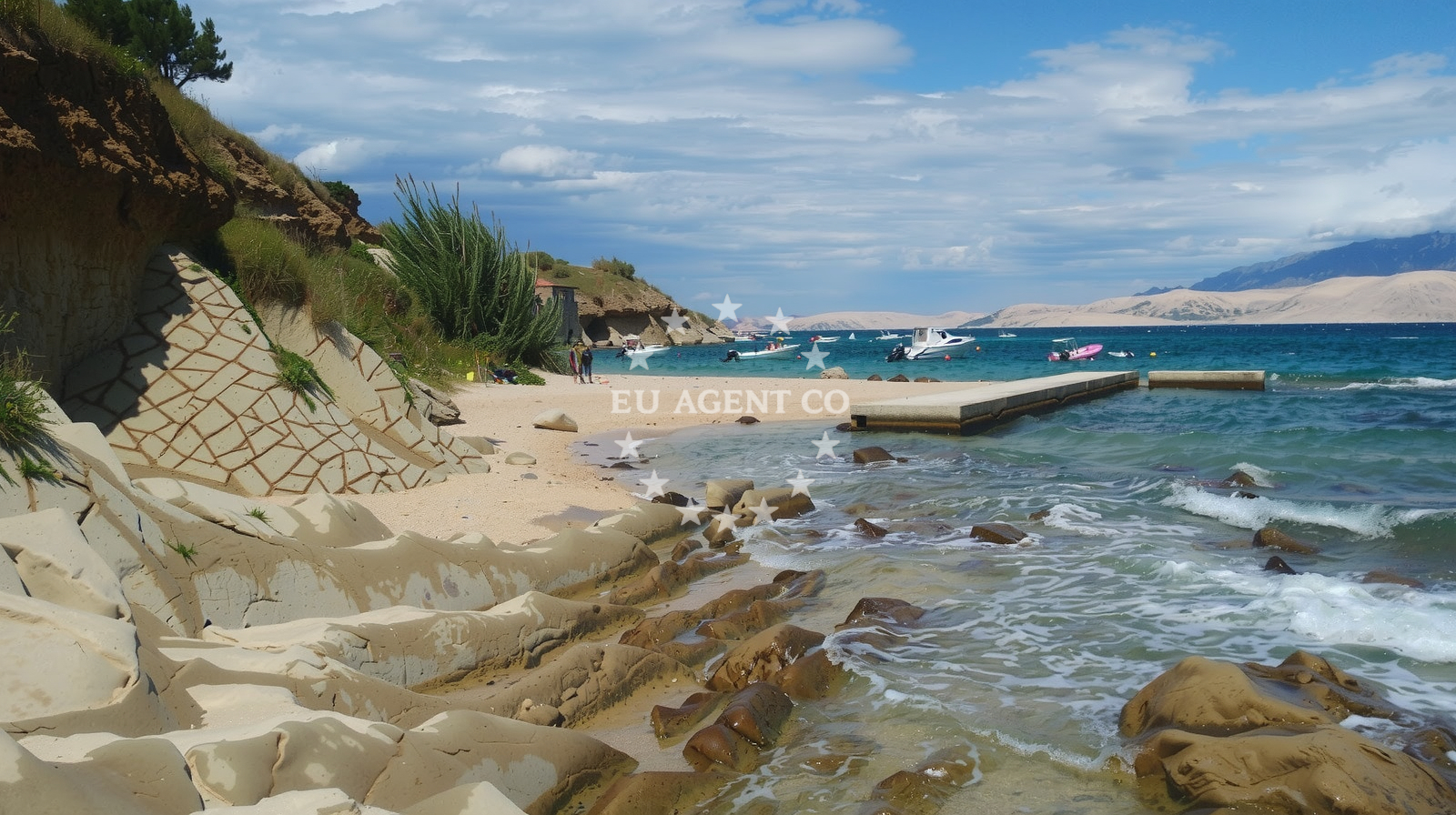 Beach facilities and surroundings at Tartanovo beach in 1 Ulica Ante Šugara, Pag