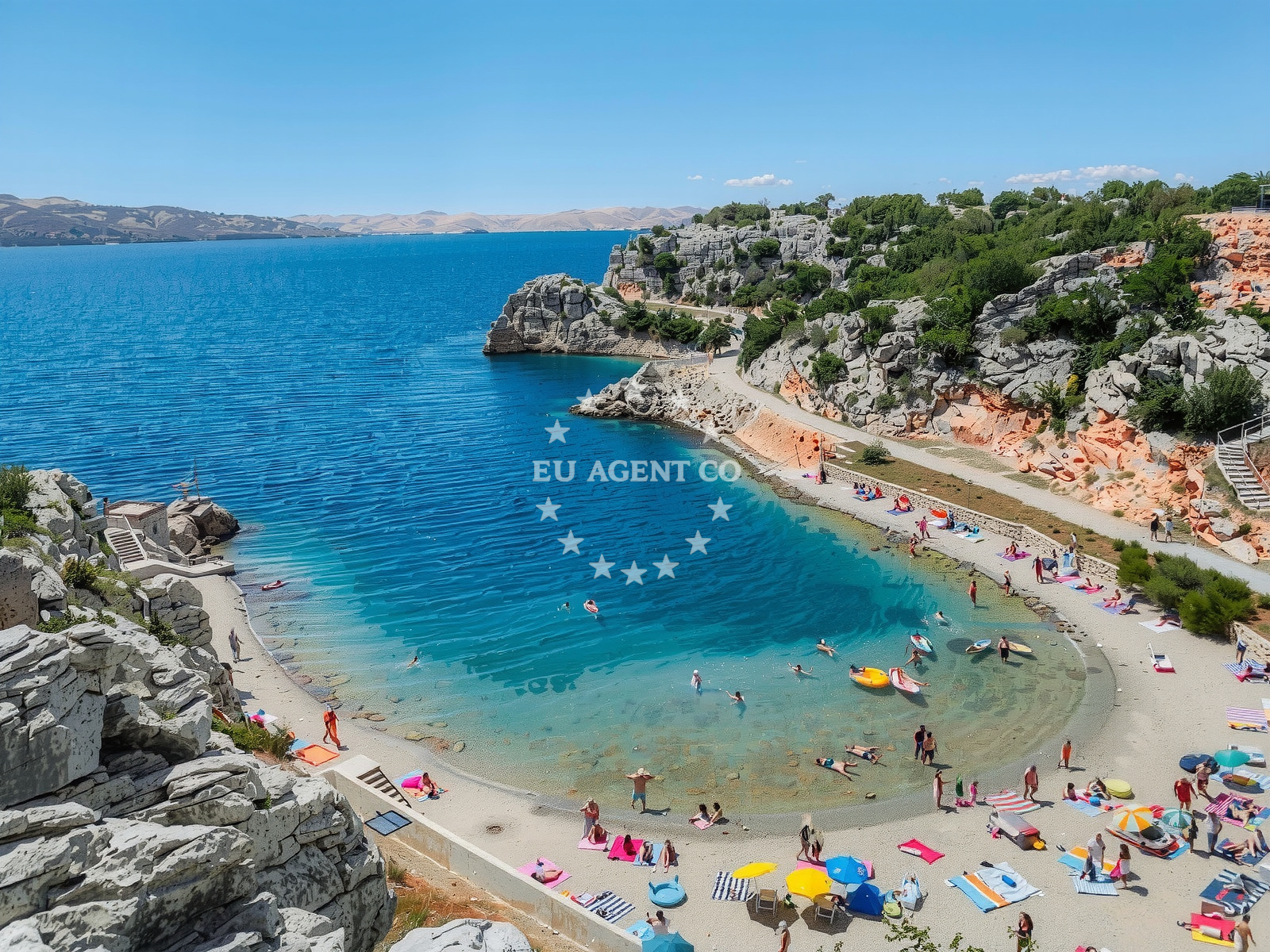Overview of Tatinja beach in Naselje Bana Josipa Jelačića 19, Karlobag