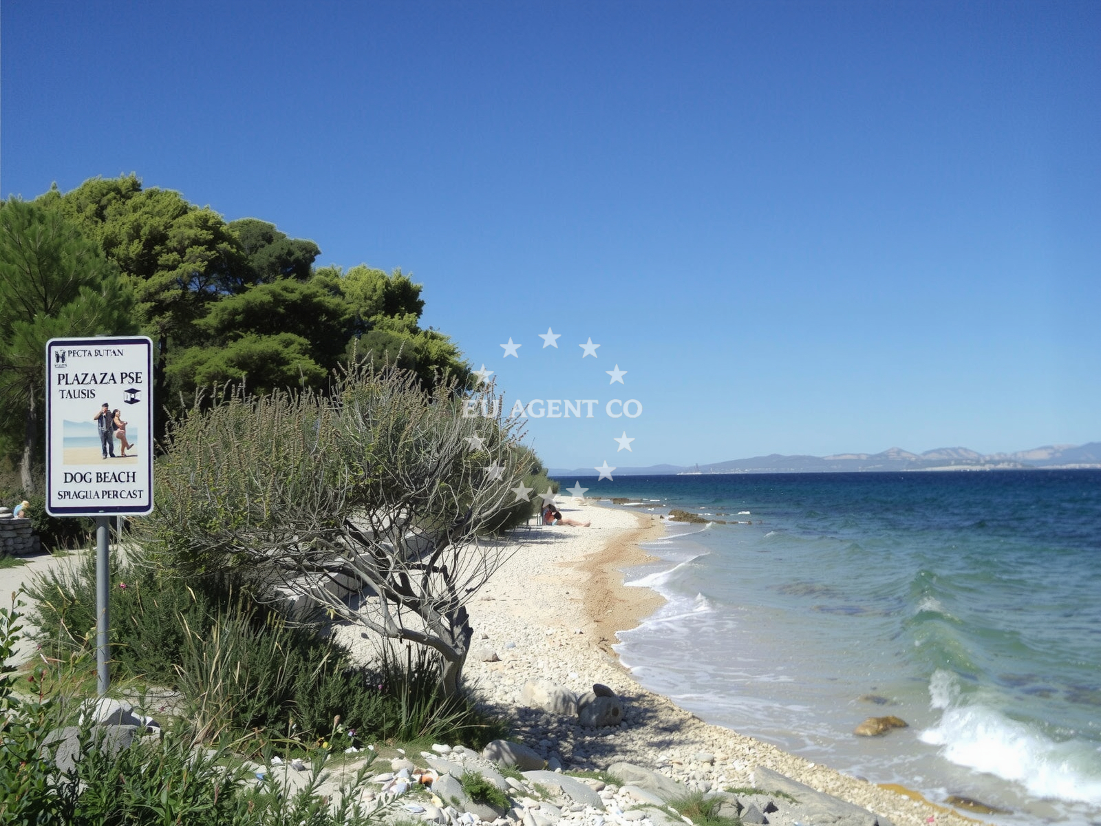 Overview of Tatinja beach in Ulica Ratac, Sutivan