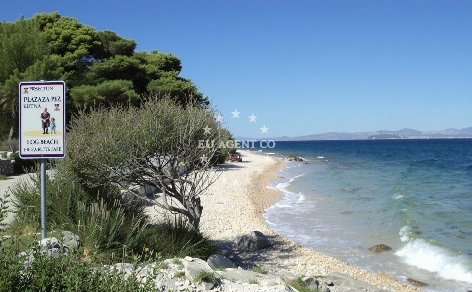 Sea and coastal view of Tatinja beach in Ulica Ratac, Sutivan