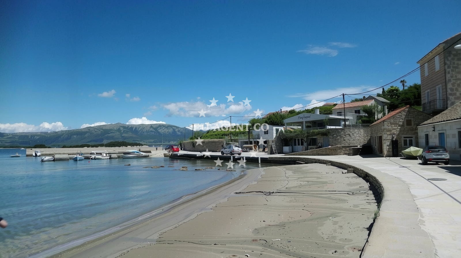 Shoreline and swimming area at Tatinja beach in LUMBARDA 525, Lumbarda