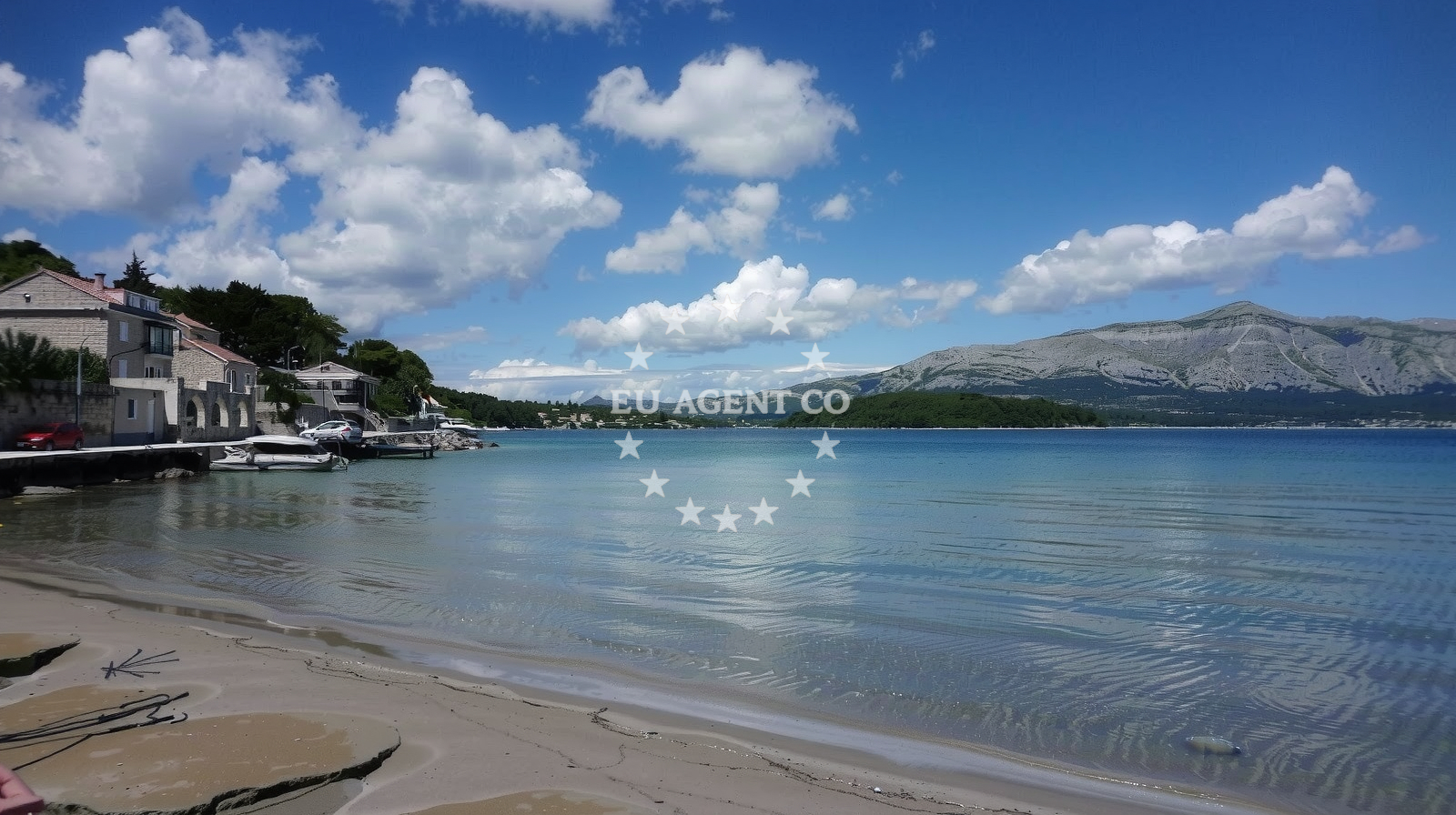 Sea and coastal view of Tatinja beach in LUMBARDA 525, Lumbarda