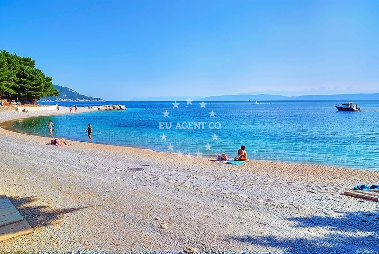 Sea and coastal view of Tekla, Podgora in Tekla