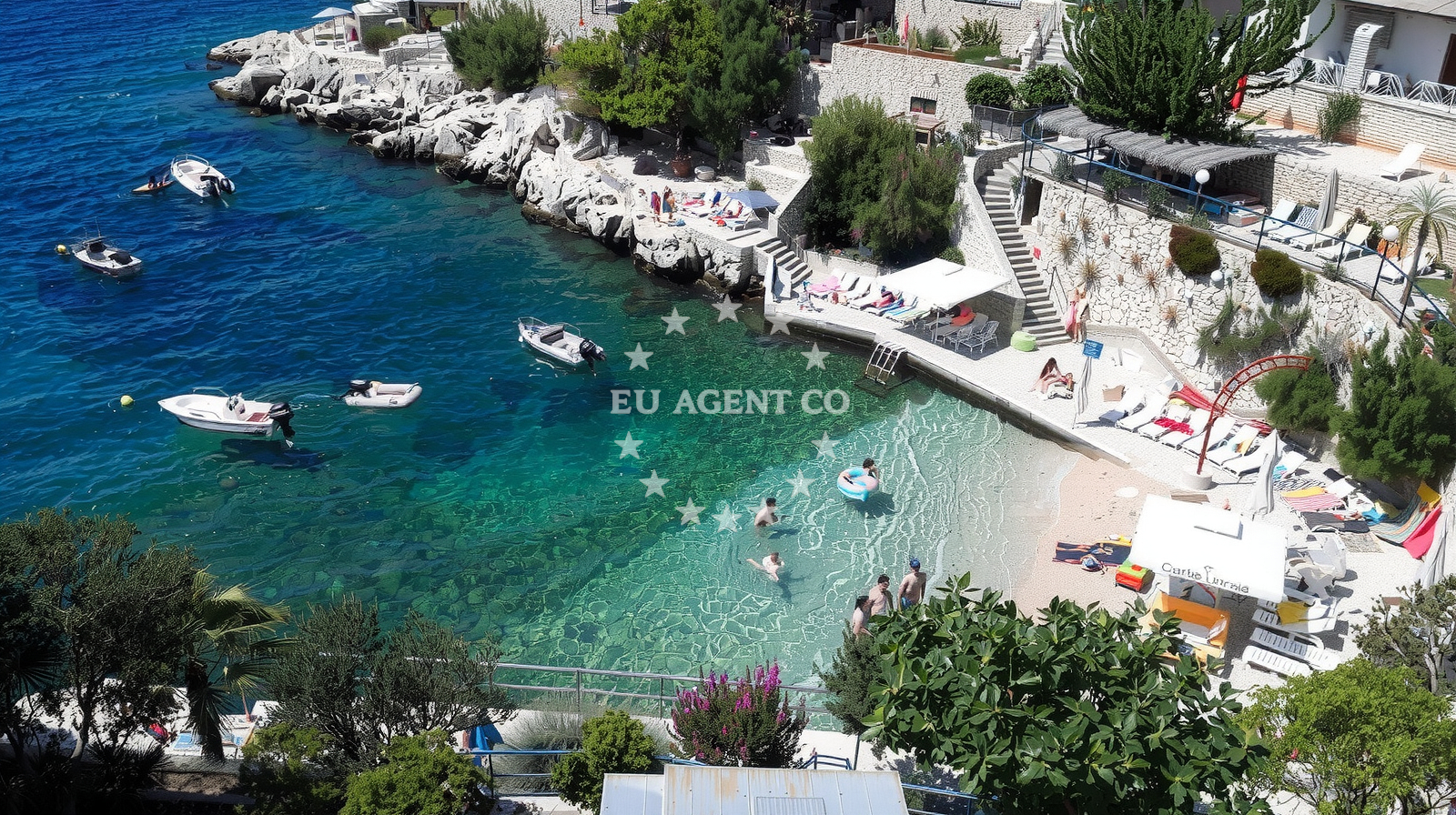 Beach facilities and surroundings at Tepli Bok Beach in Tepli bok 21A, Primošten