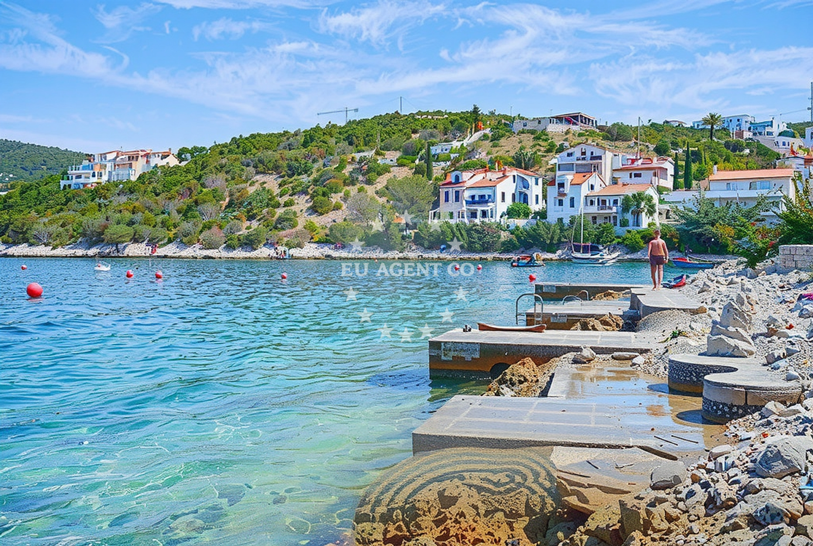Sea and coastal view of Tepli bok, Maslinica (Šolta) in Tepli bok