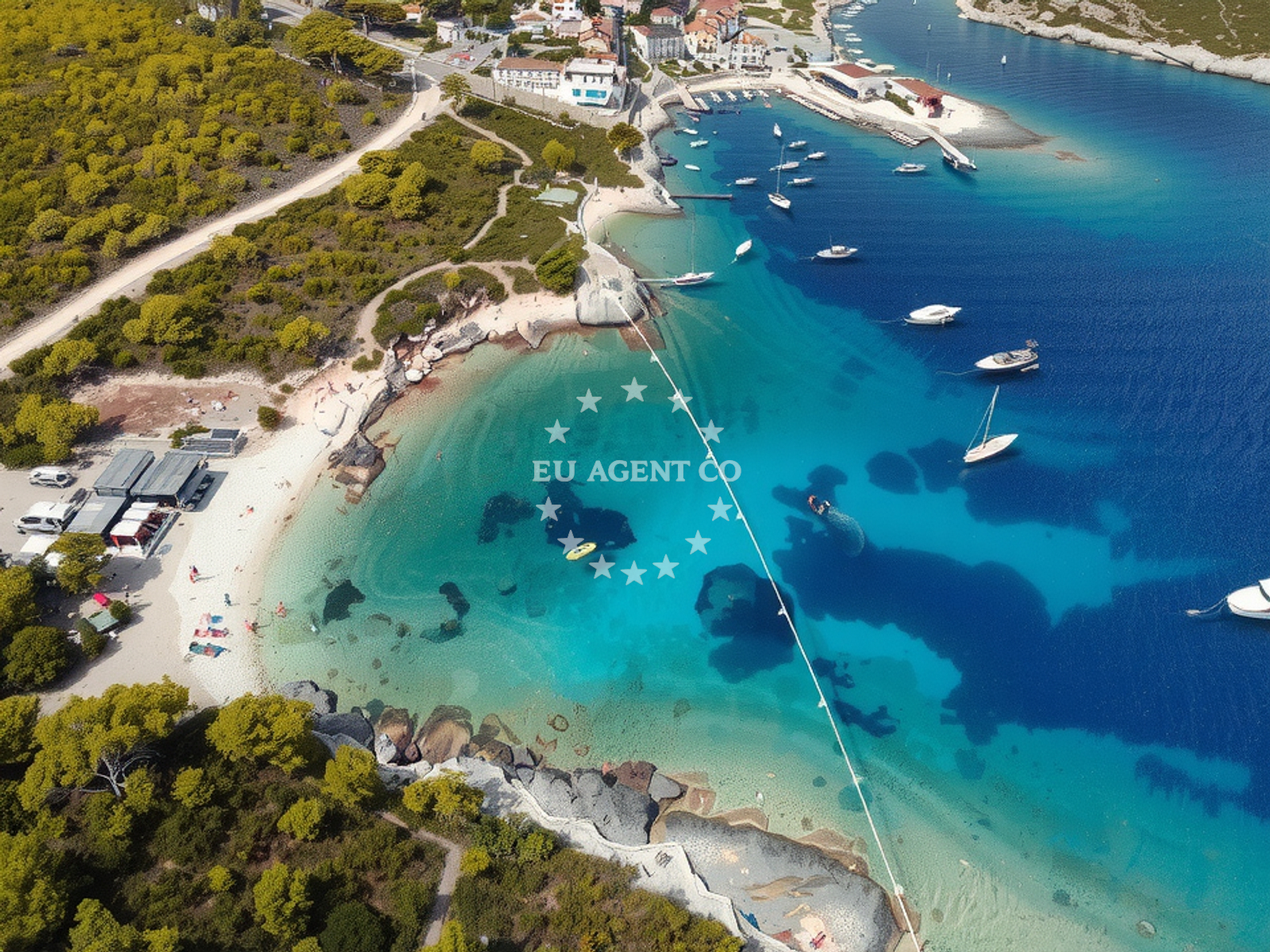 Shoreline and swimming area at Teplus beach in Luka 63, Rukavac, Rukavac