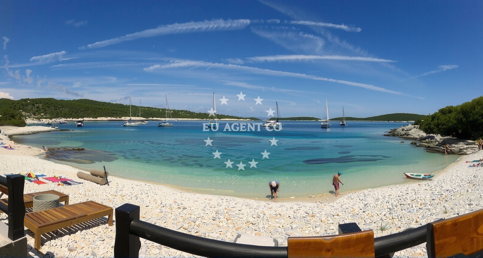 Sea and coastal view of Teplus beach in Luka 63, Rukavac, Rukavac