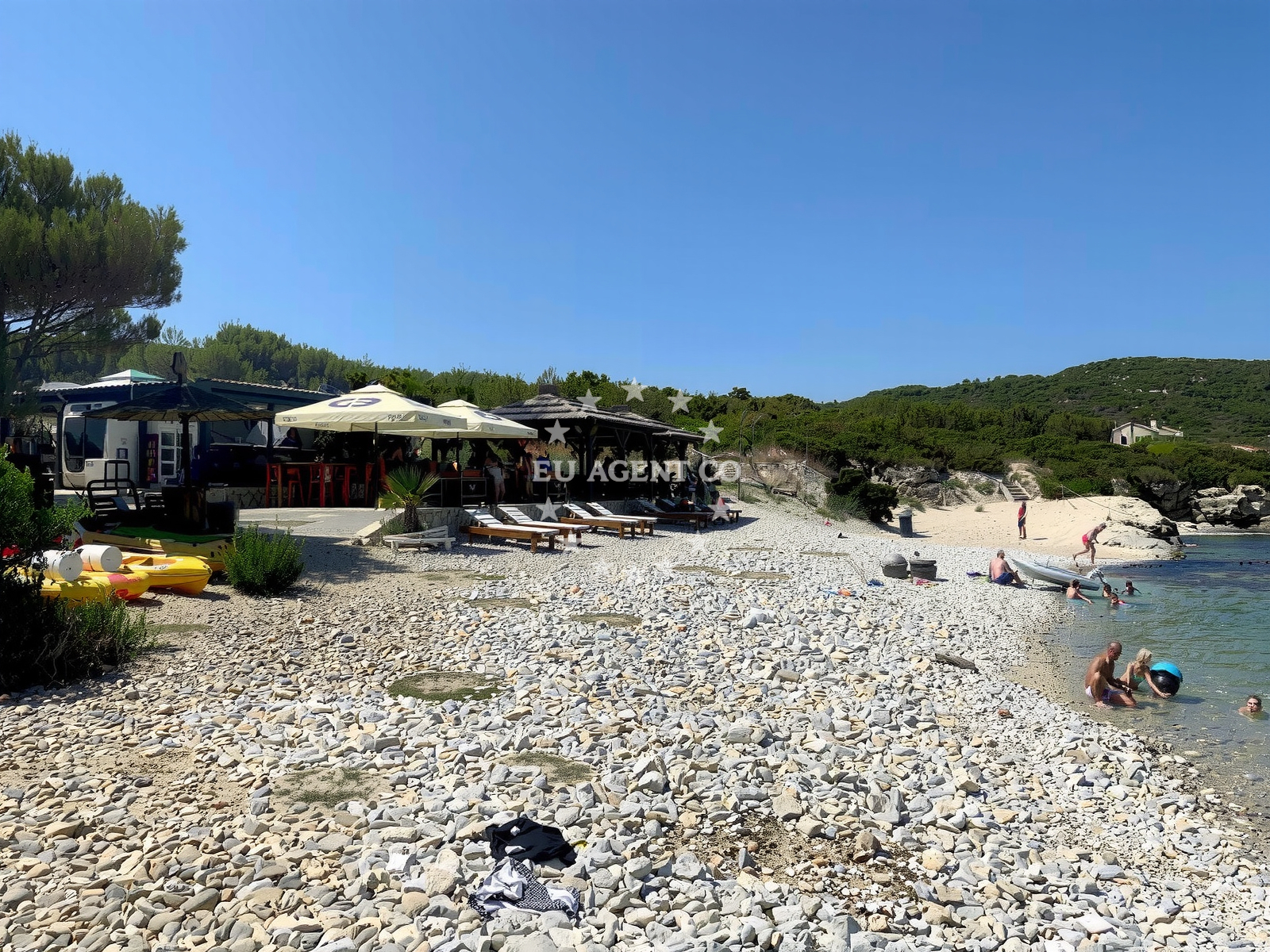 Beach facilities and surroundings at Teplus beach in Luka 63, Rukavac, Rukavac
