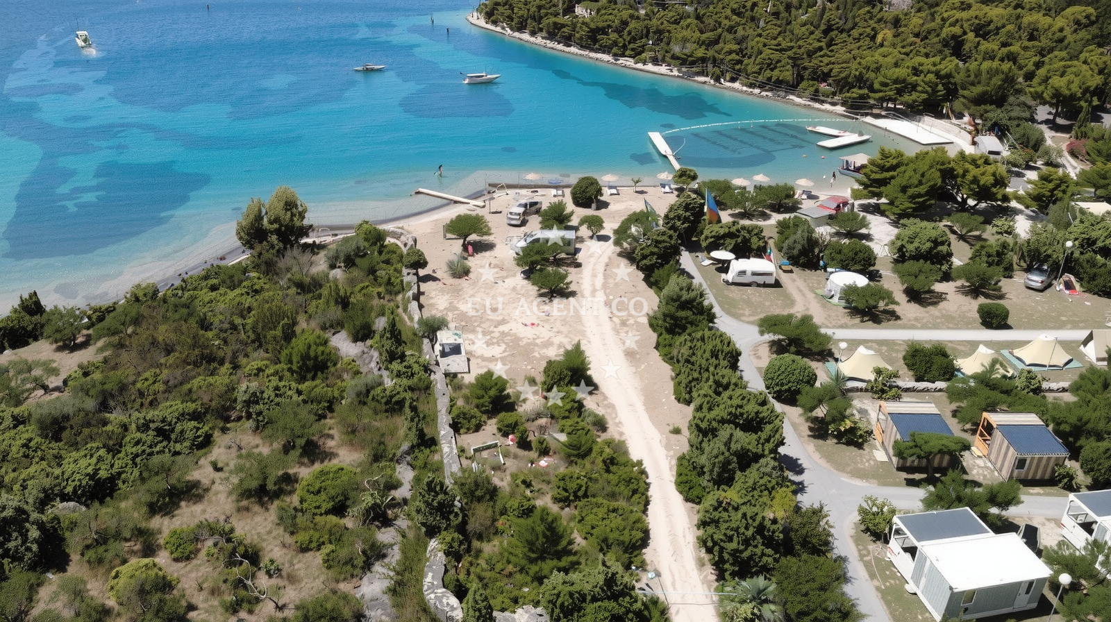 Shoreline and swimming area at The Garden Tisno beach in Pod Garmom 51, Tisno