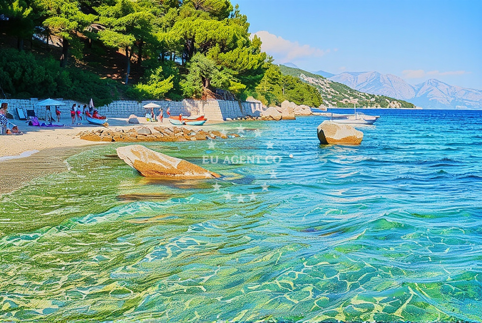 Shoreline and swimming area at Tice zapad, Stanići (Omiš) in Tice zapad