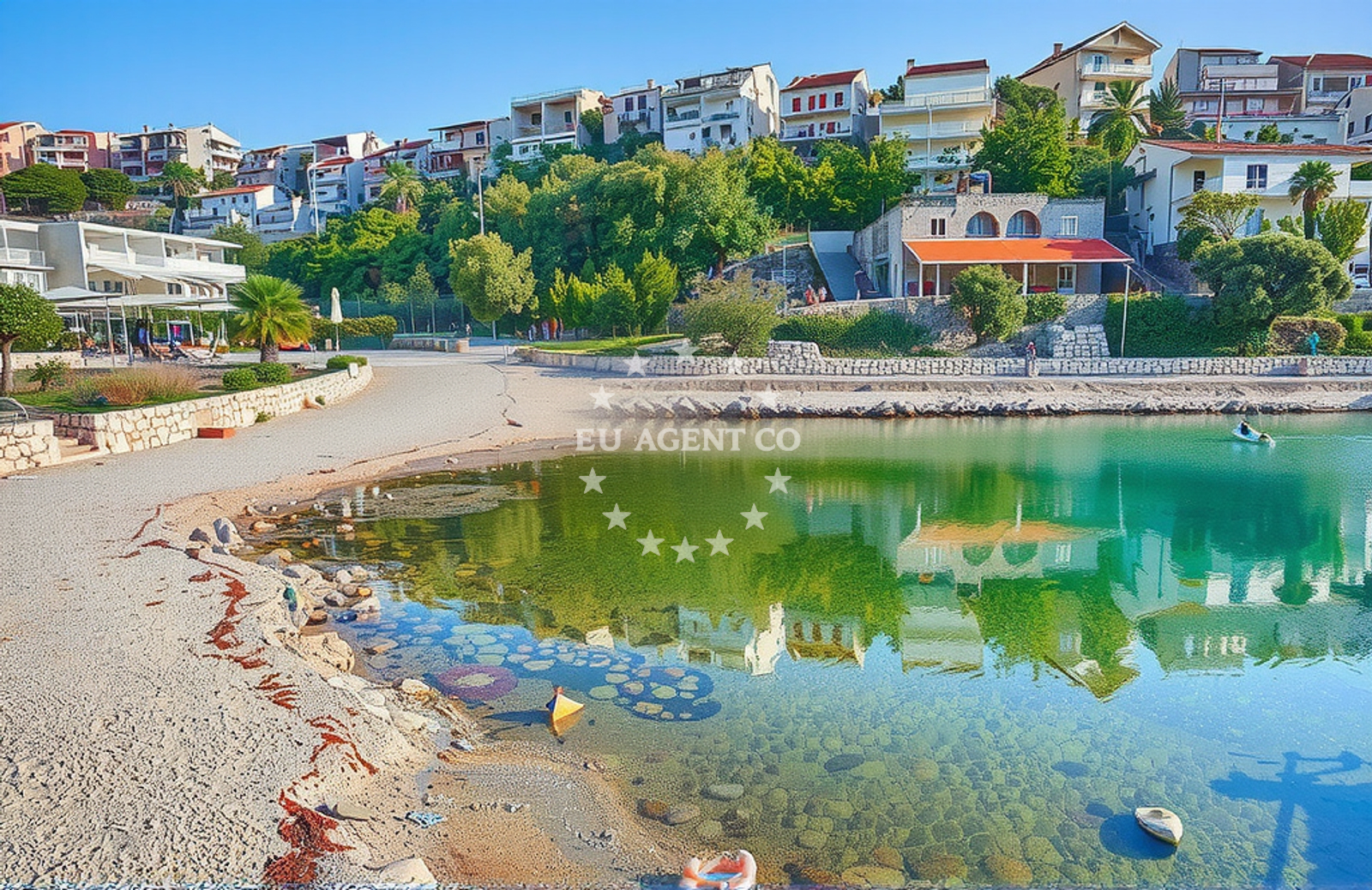 Sea and coastal view of Tiha luka, Neum in Tiha luka