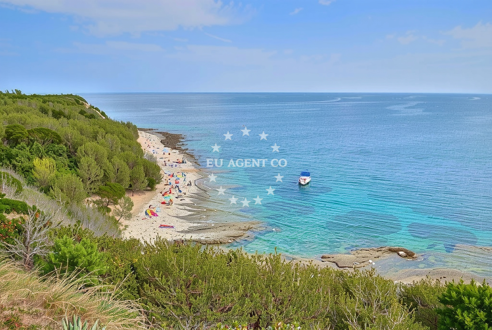 Sea and coastal view of Tijesni, Susak (Susak) in Tijesni
