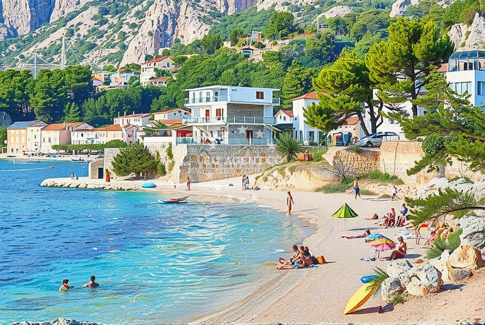 Shoreline and swimming area at Tila Lučica, Drašnice in Tila Lučica