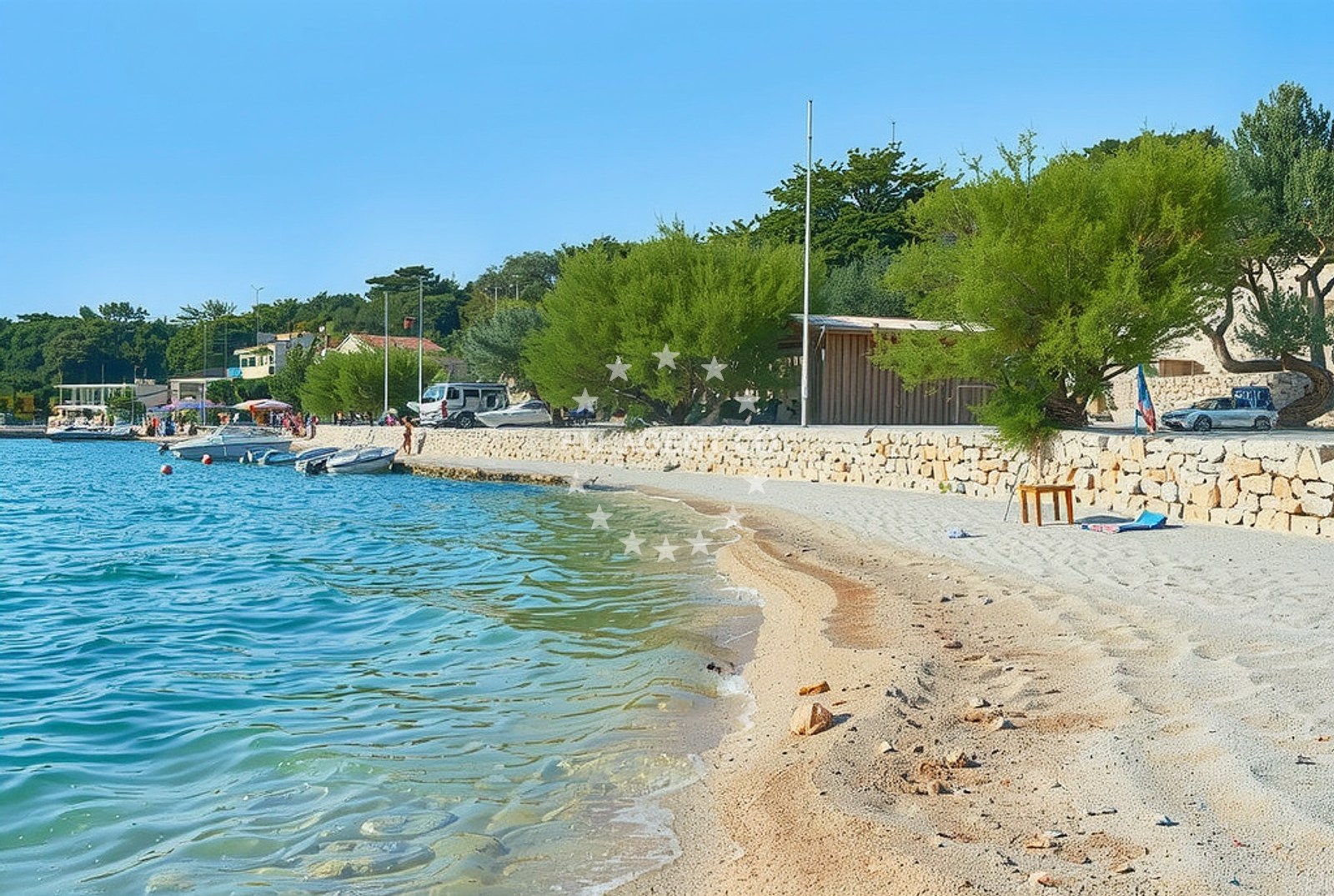 Sea and coastal view of Tisno (Murter): beaches and coves (7) in Tisno (Murter)