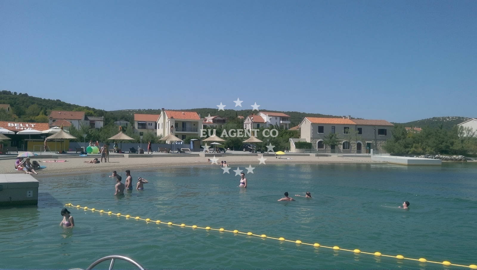 Sea and coastal view of Tkon beach in Ispod Volta 16, Tkon