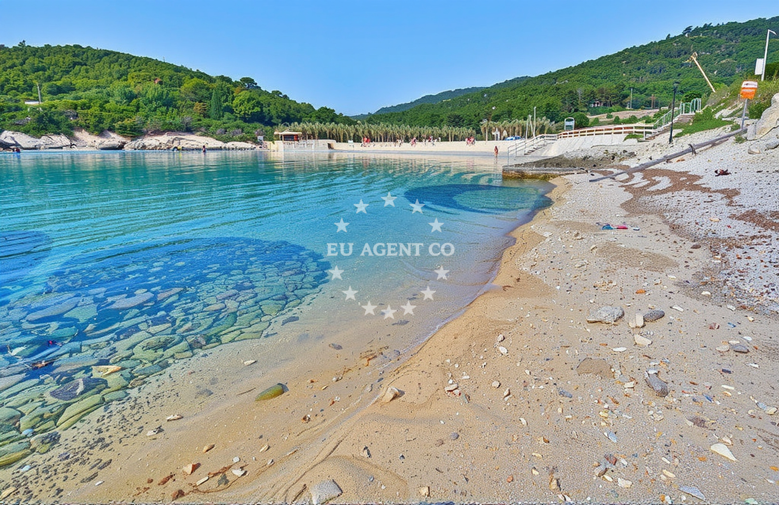 Beach facilities and surroundings at TN Milna, Milna (Vis) in TN Milna