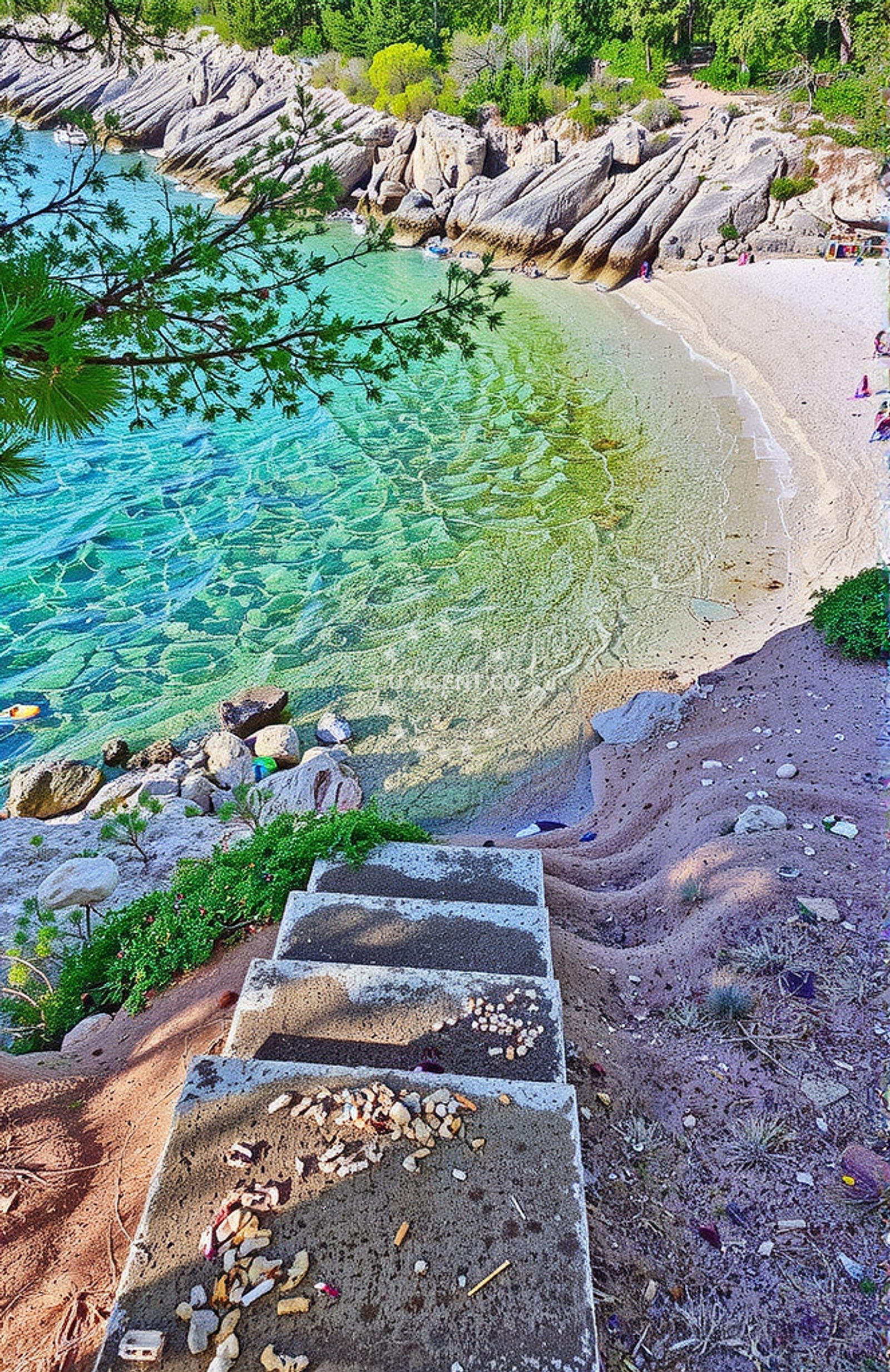 Shoreline and swimming area at Torac II beach