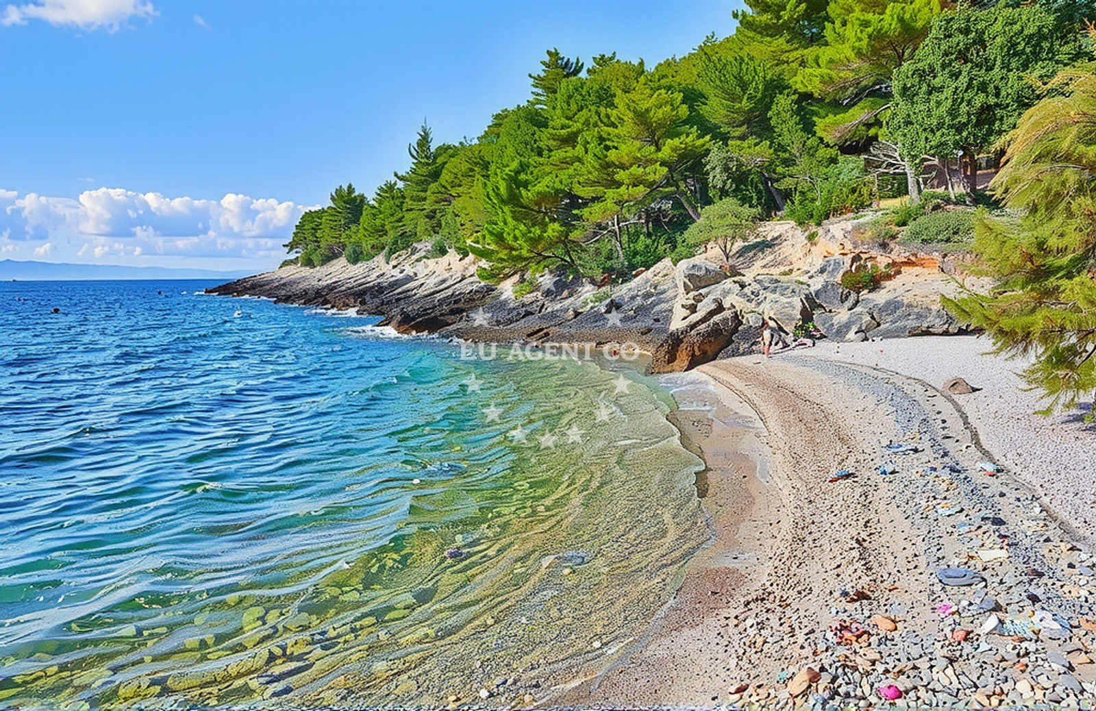 Sea and coastal view of Torac II beach