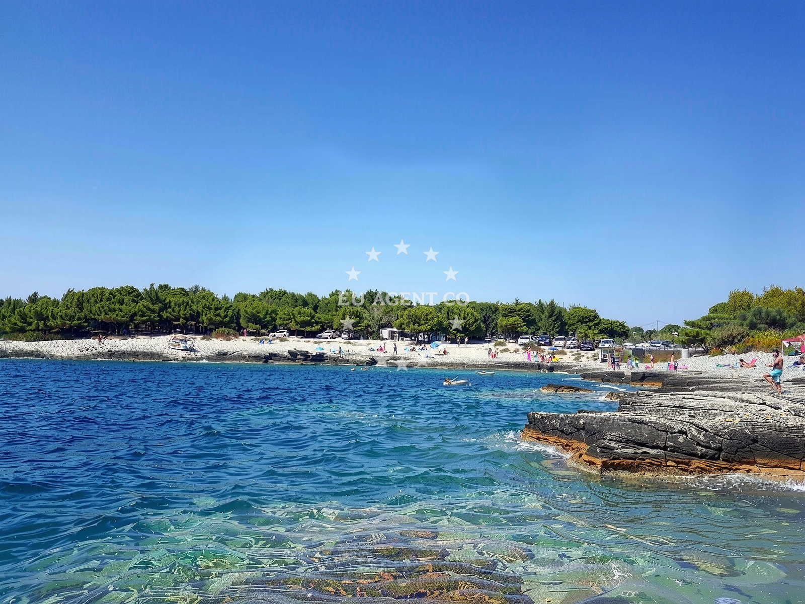 Overview of Toreta beach in 218 Selo 1, Premantura