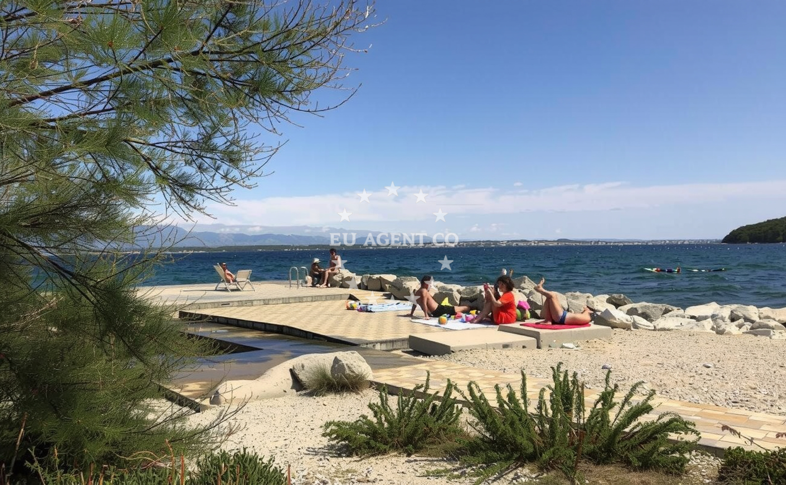 Additional view of Tratica beach in 38 Svetog Kuzme i Damjana, Ugljan