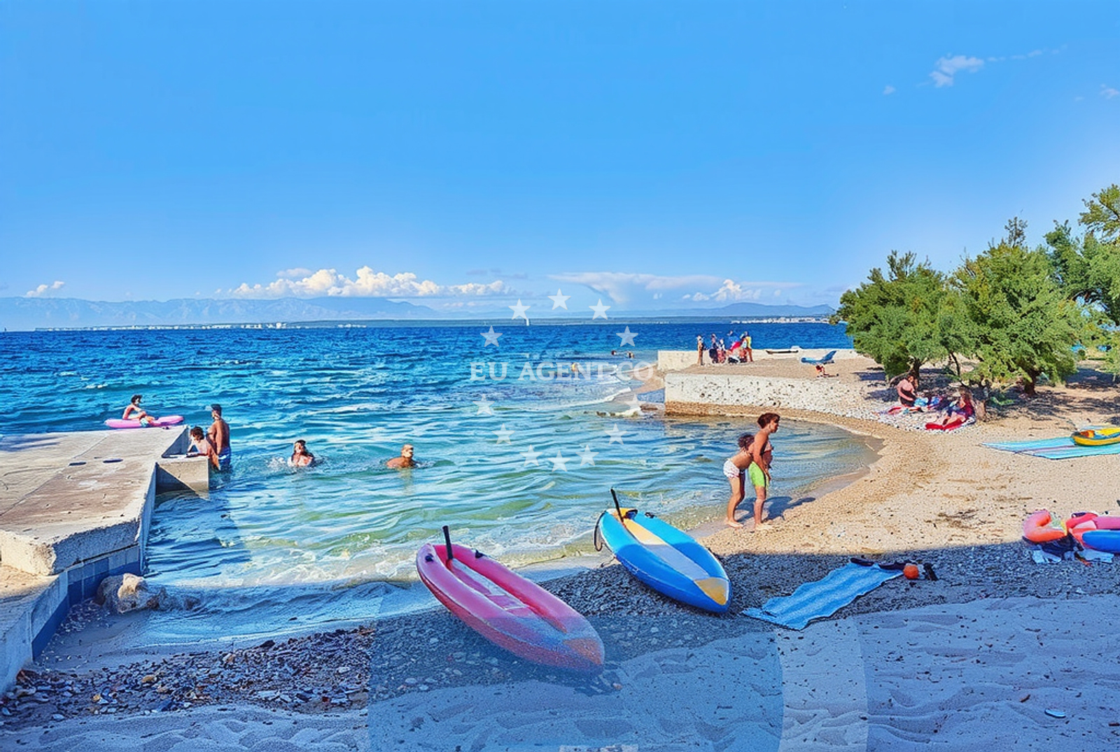Additional view of Tratica beach in 38 Svetog Kuzme i Damjana, Ugljan