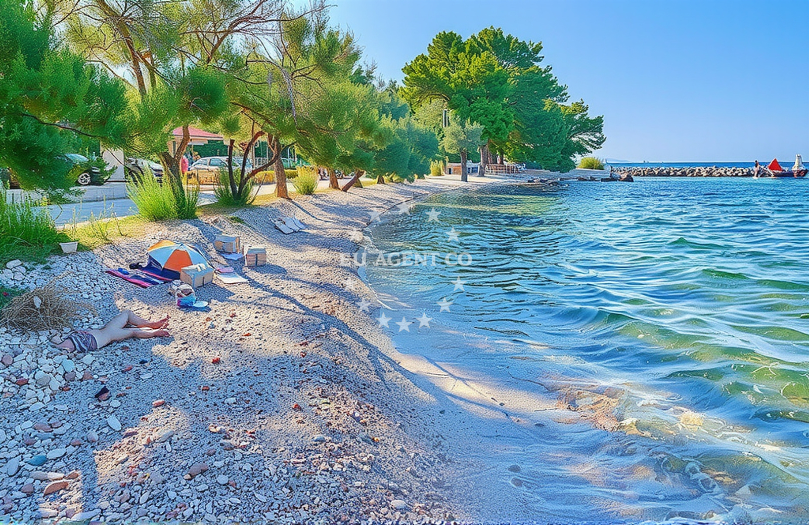 Additional view of Tratica beach in 38 Svetog Kuzme i Damjana, Ugljan