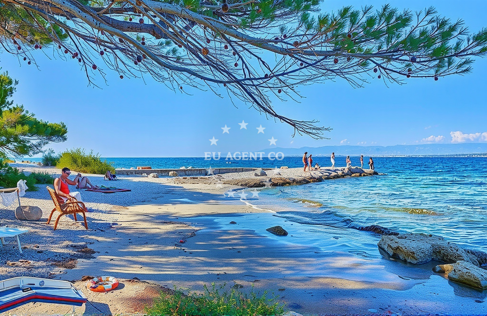 Additional view of Tratica beach in 38 Svetog Kuzme i Damjana, Ugljan
