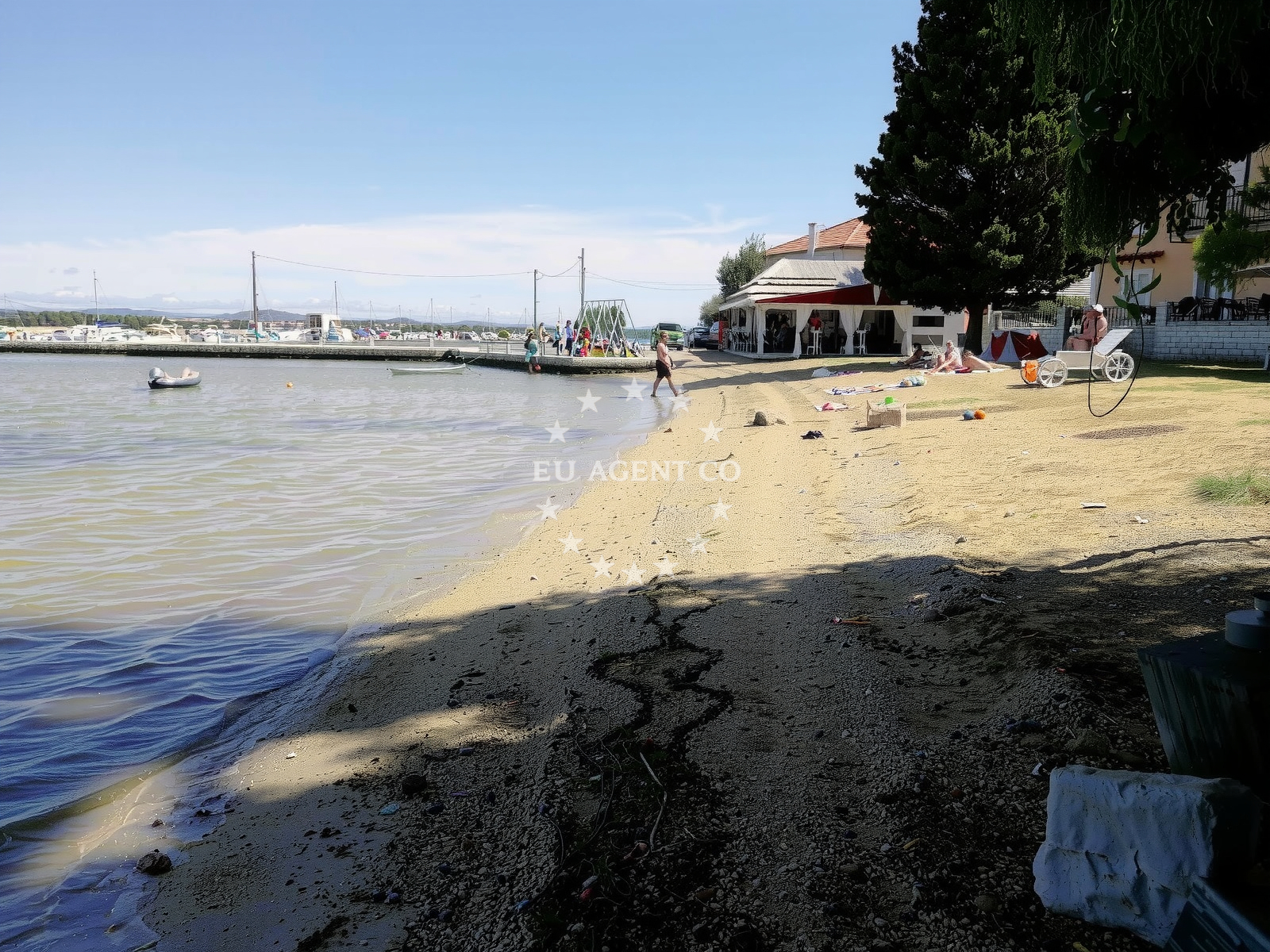 Beach facilities and surroundings at Tratica beach in , Tkon