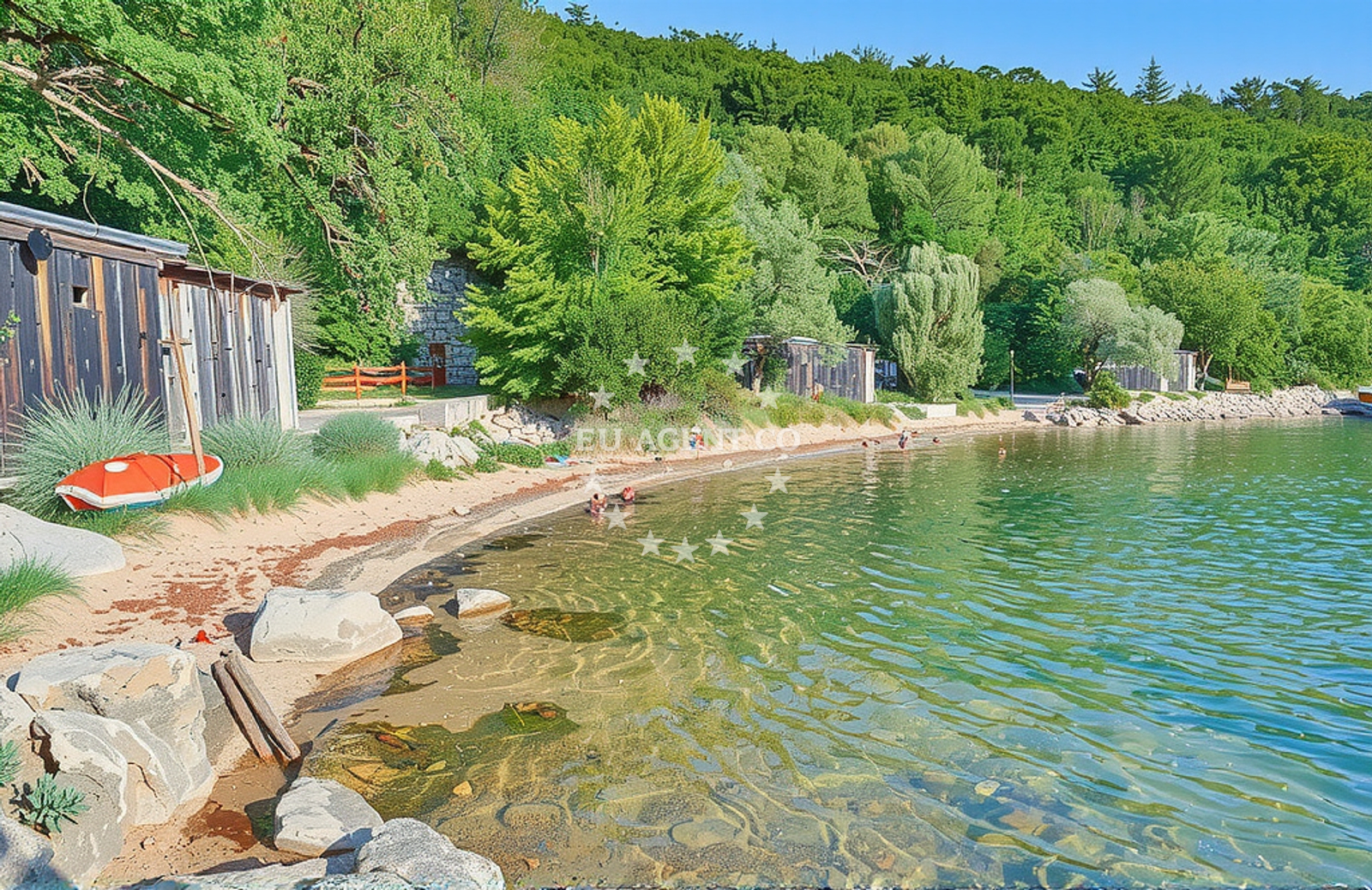 Overview of Trgetari: beaches and coves (1) in Trgetari