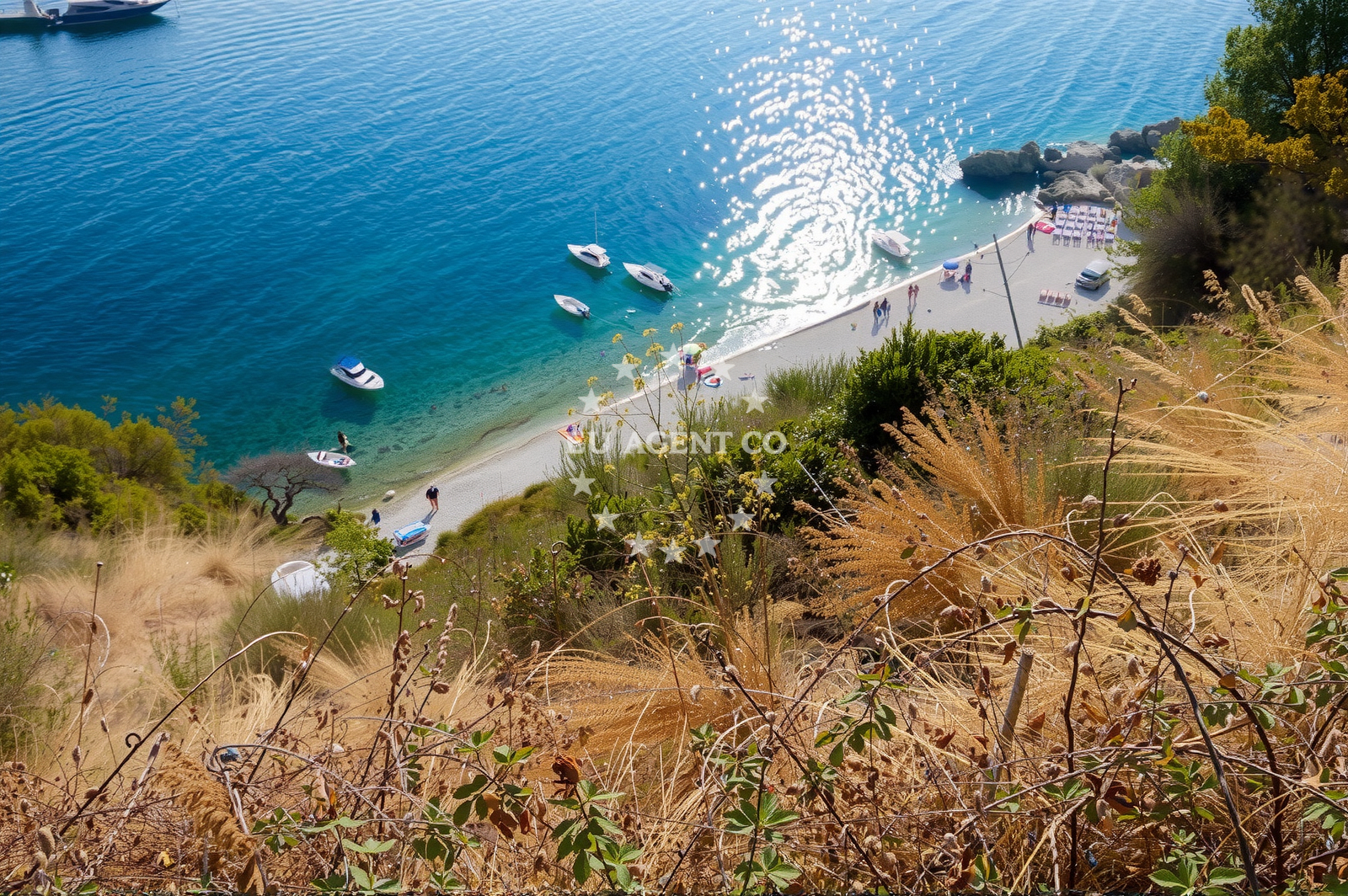 Beach facilities and surroundings at Tri brata beach in 40 Štikovica, Zaton