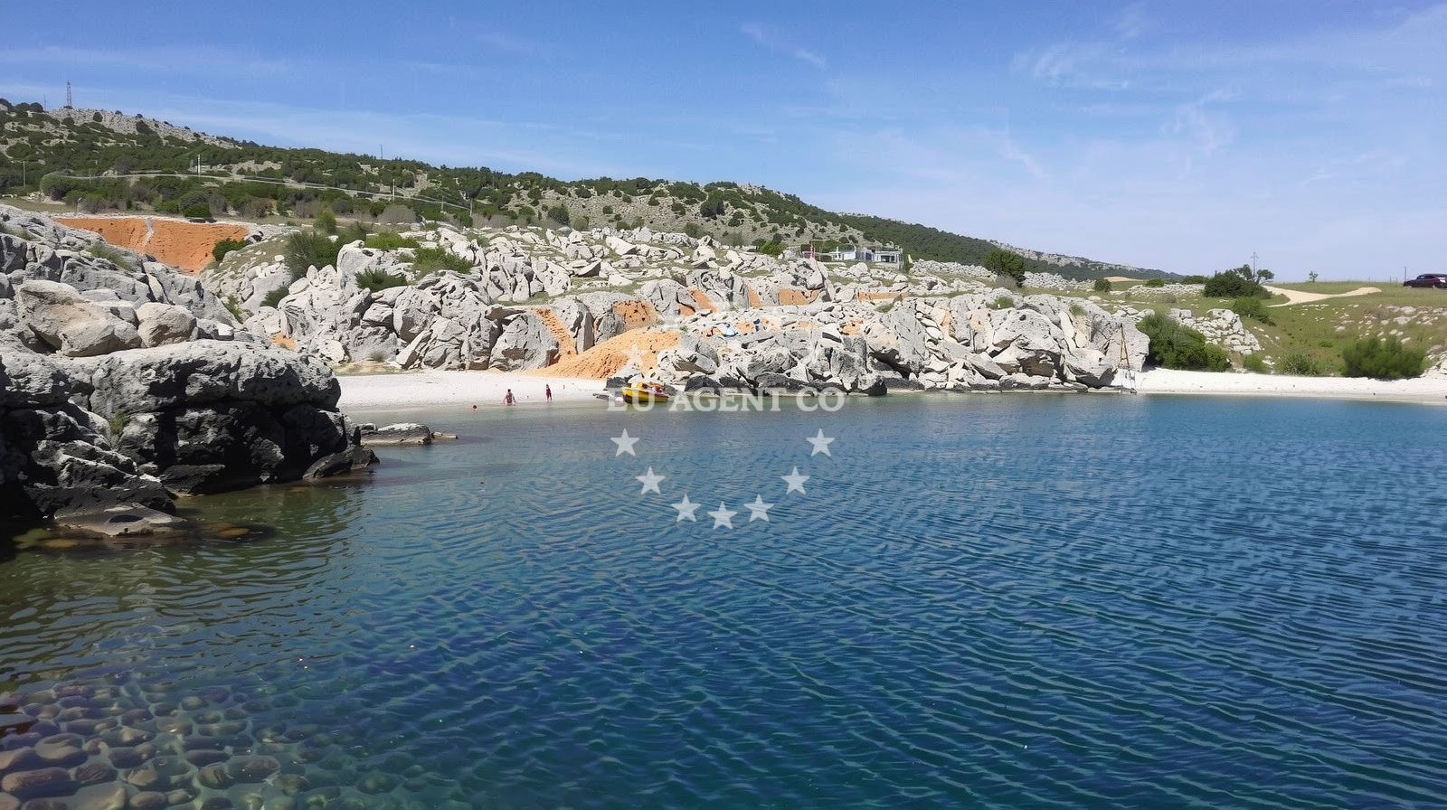 Beach facilities and surroundings at Tri drage beach in , Vinjerac