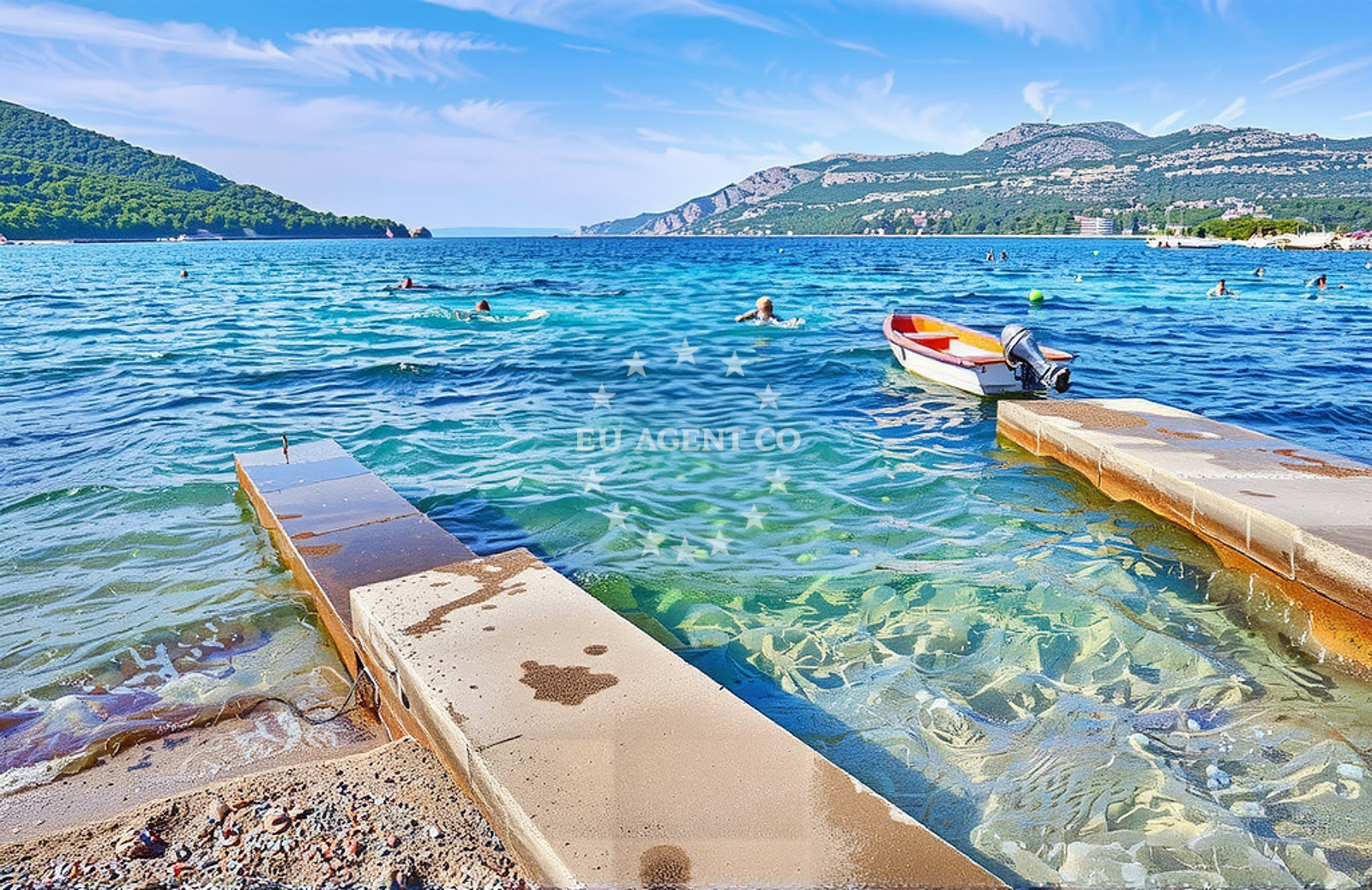 Beach facilities and surroundings at Tri žala istok, Žrnovo (Korčula) in Tri žala istok