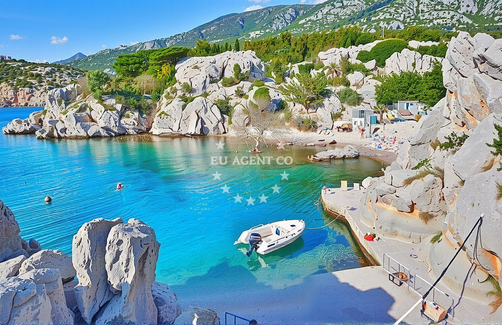 Shoreline and swimming area at Trodražica jug, Cesarica in Trodražica jug