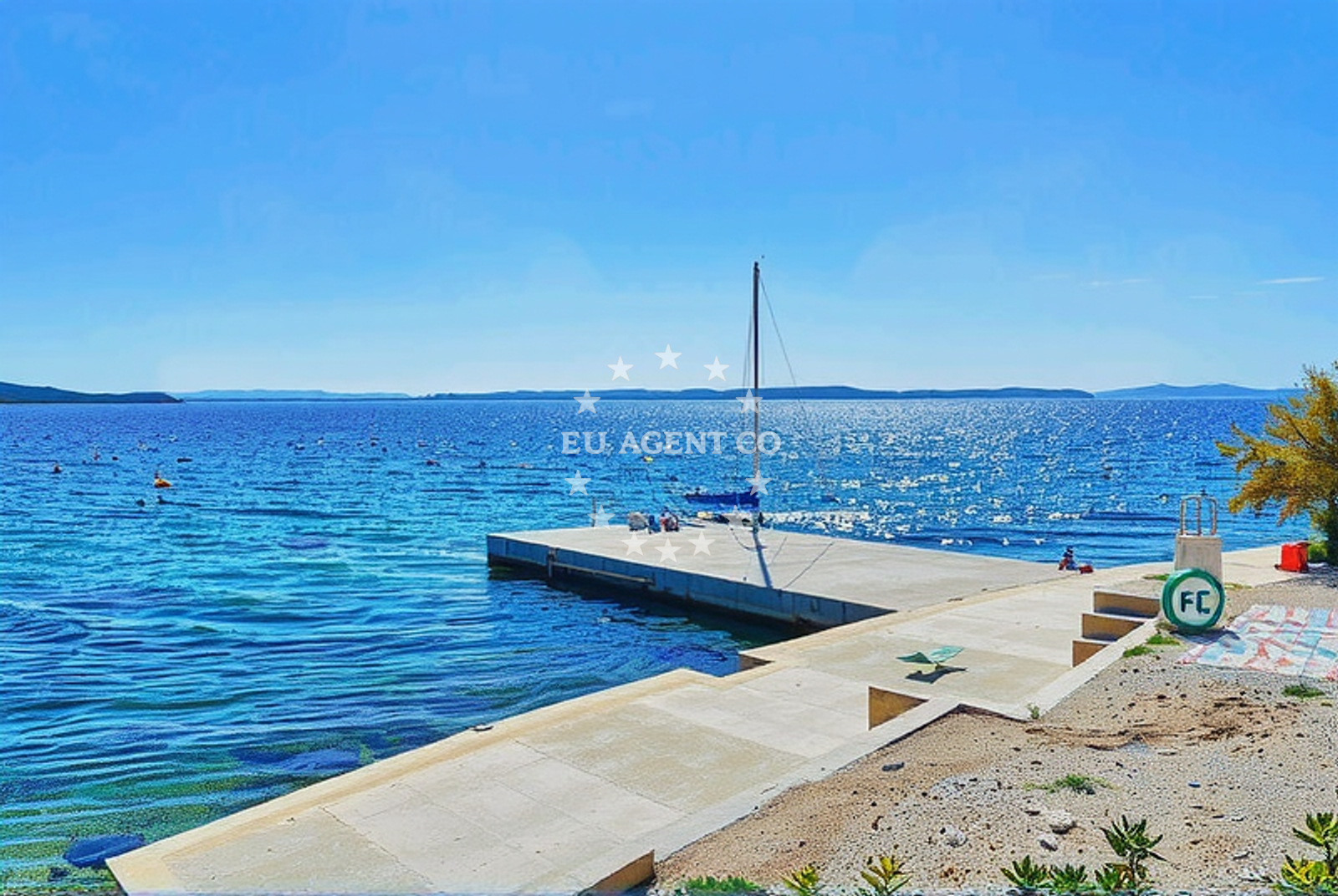 Shoreline and swimming area at Trsina, Kožino in Trsina