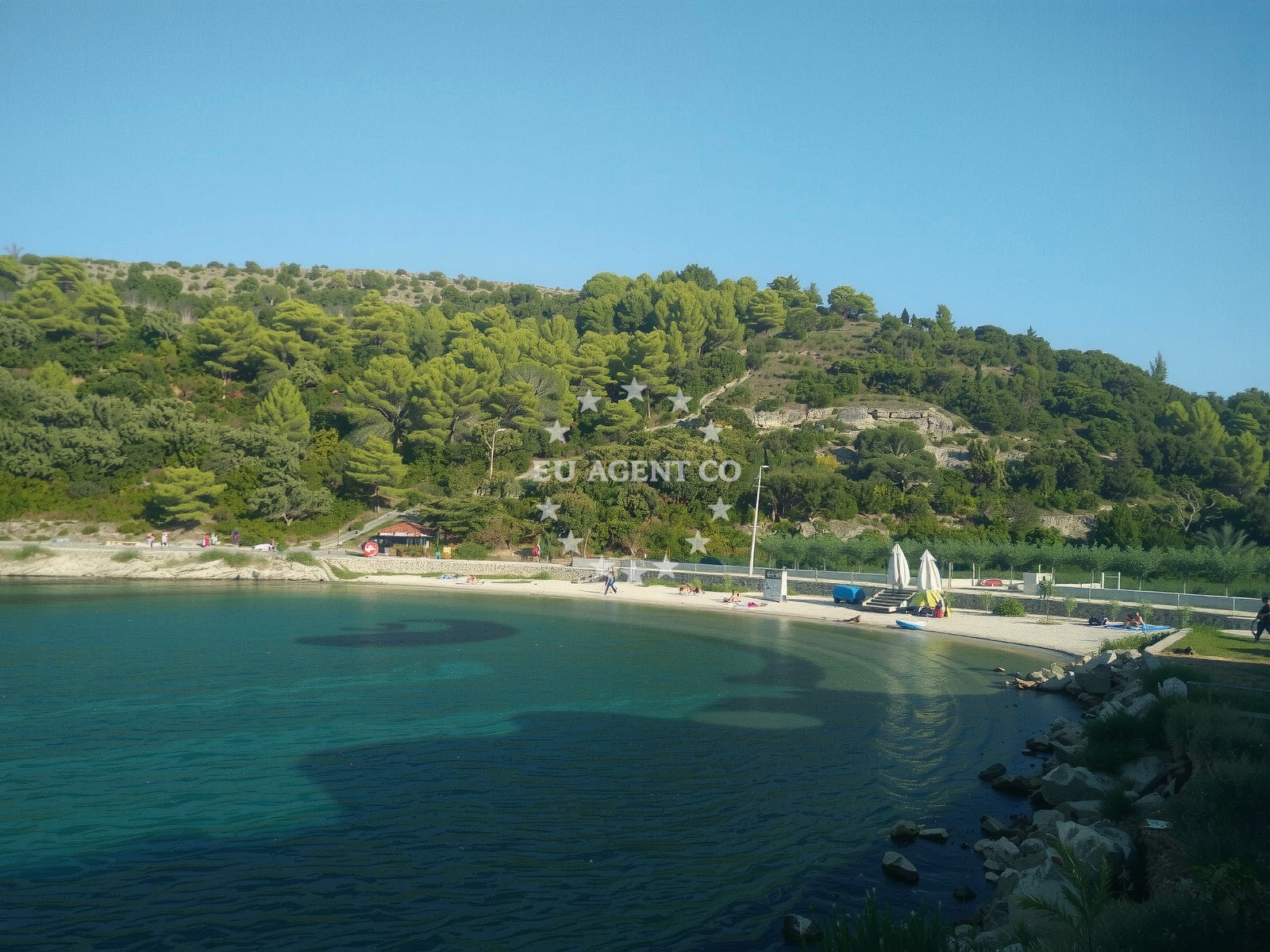 Overview of Trstena beach in Vela Lozna (Postira), Postira