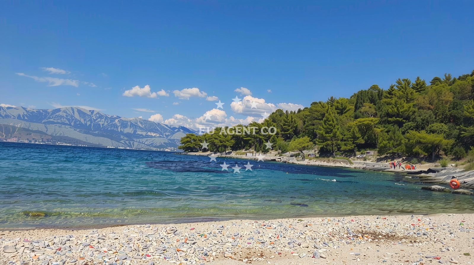 Sea and coastal view of Trstena beach in Vela Lozna (Postira), Postira