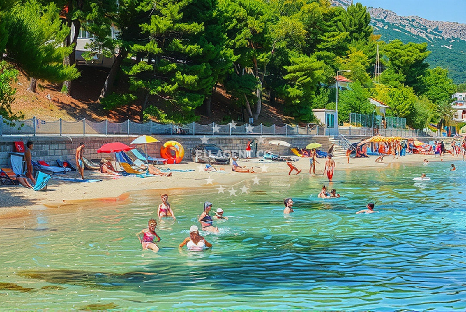 Shoreline and swimming area at Trstenica, Orebić in Trstenica