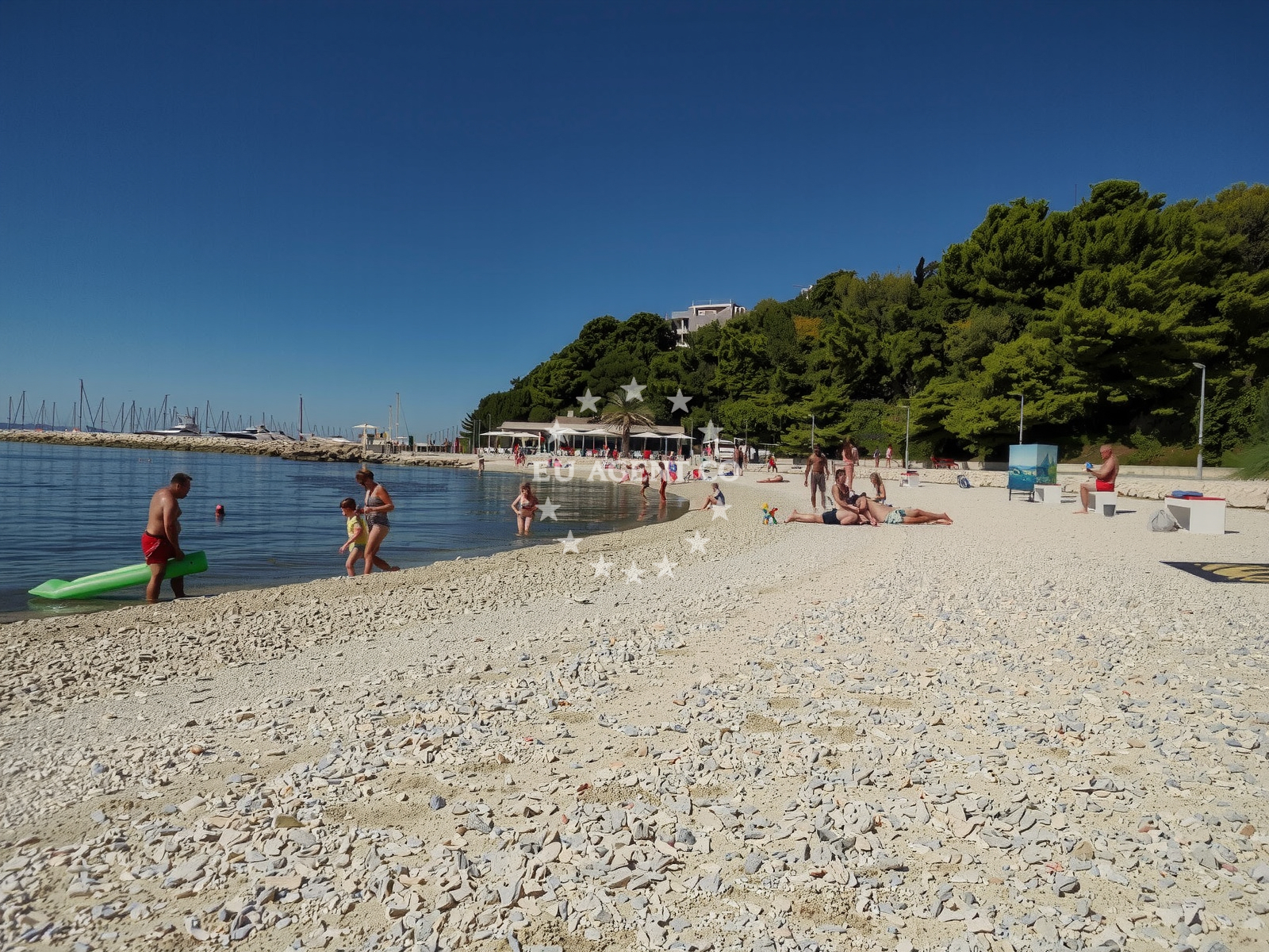 Beach facilities and surroundings at Trstenik beach in Ulica Ivana pl. Zajca 18, Split