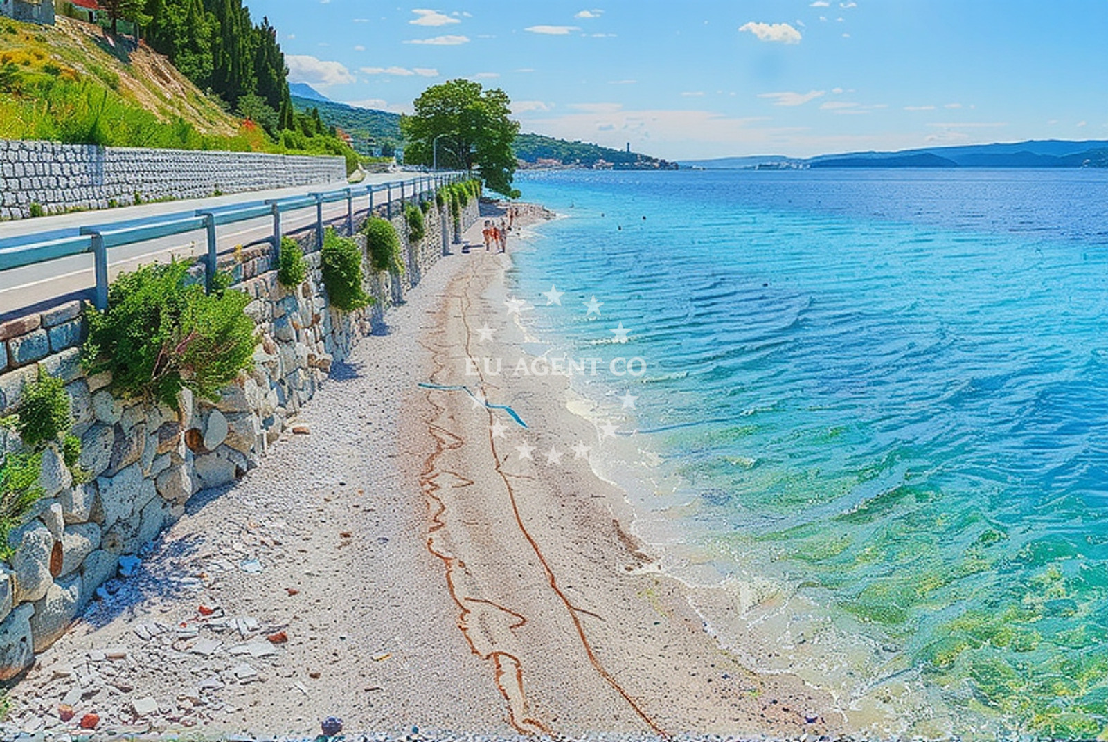 Shoreline and swimming area at Trstenik, Jesenice in Trstenik