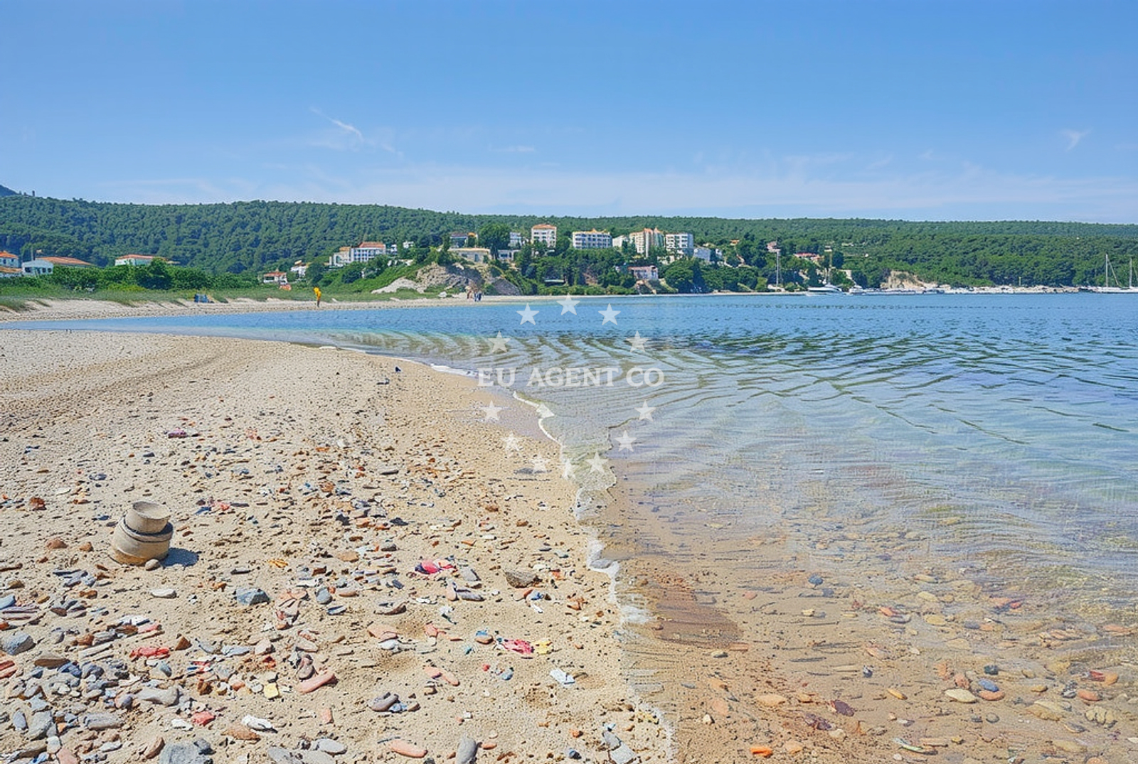 Shoreline and swimming area at Tuvina istok, Gornji Karin in Tuvina istok