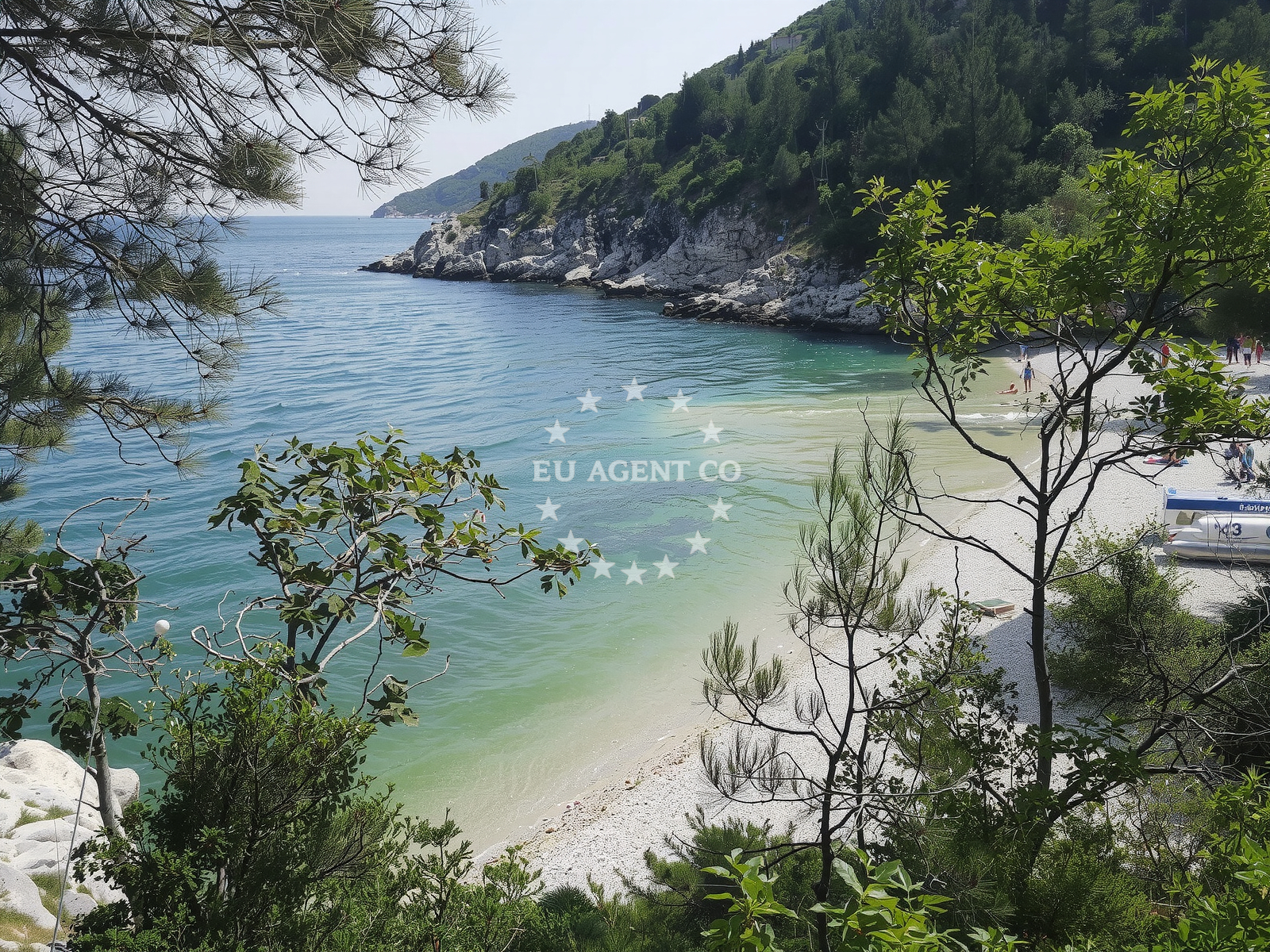 Sea and coastal view of Uboka beach in Moscenice 77 Rovini Rovini, Mošćenice