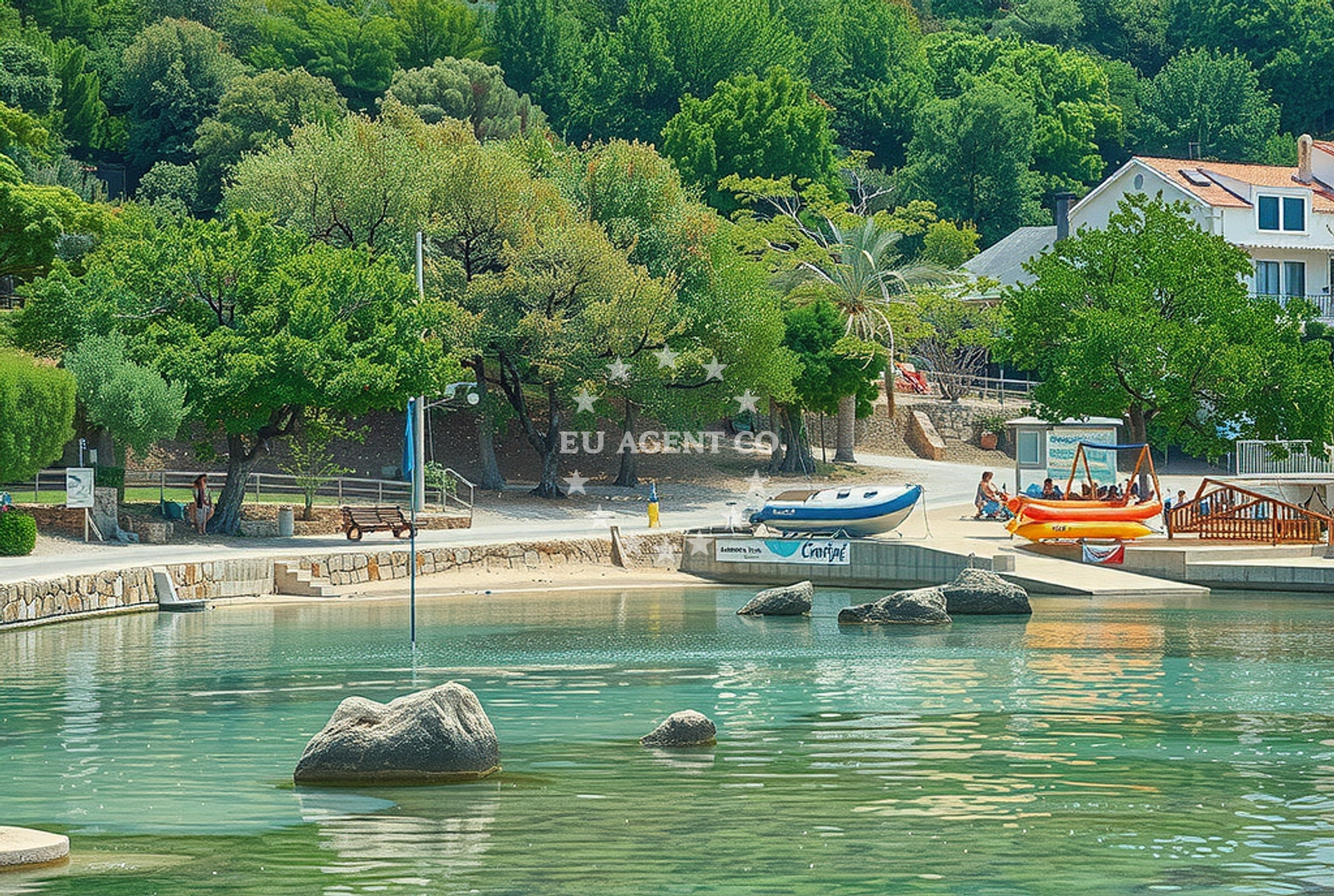 Shoreline and swimming area at Đurinići: beaches and coves in Đurinići