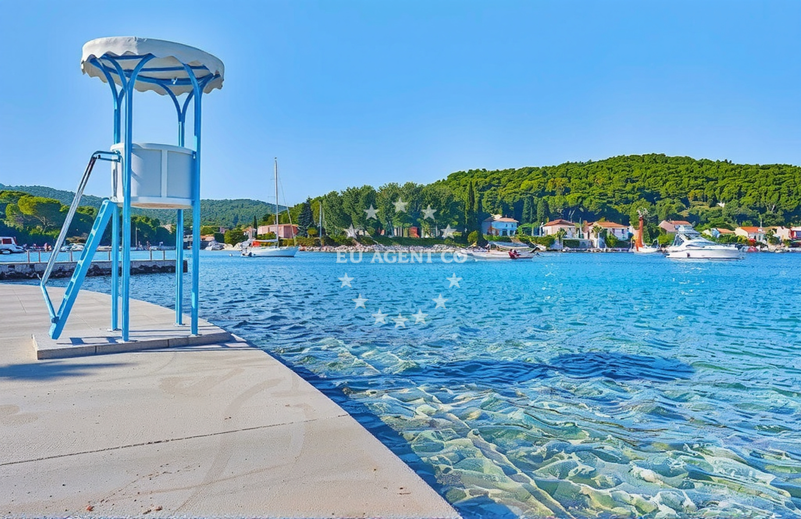 Shoreline and swimming area at Uš, Korčula (Korčula) in Uš