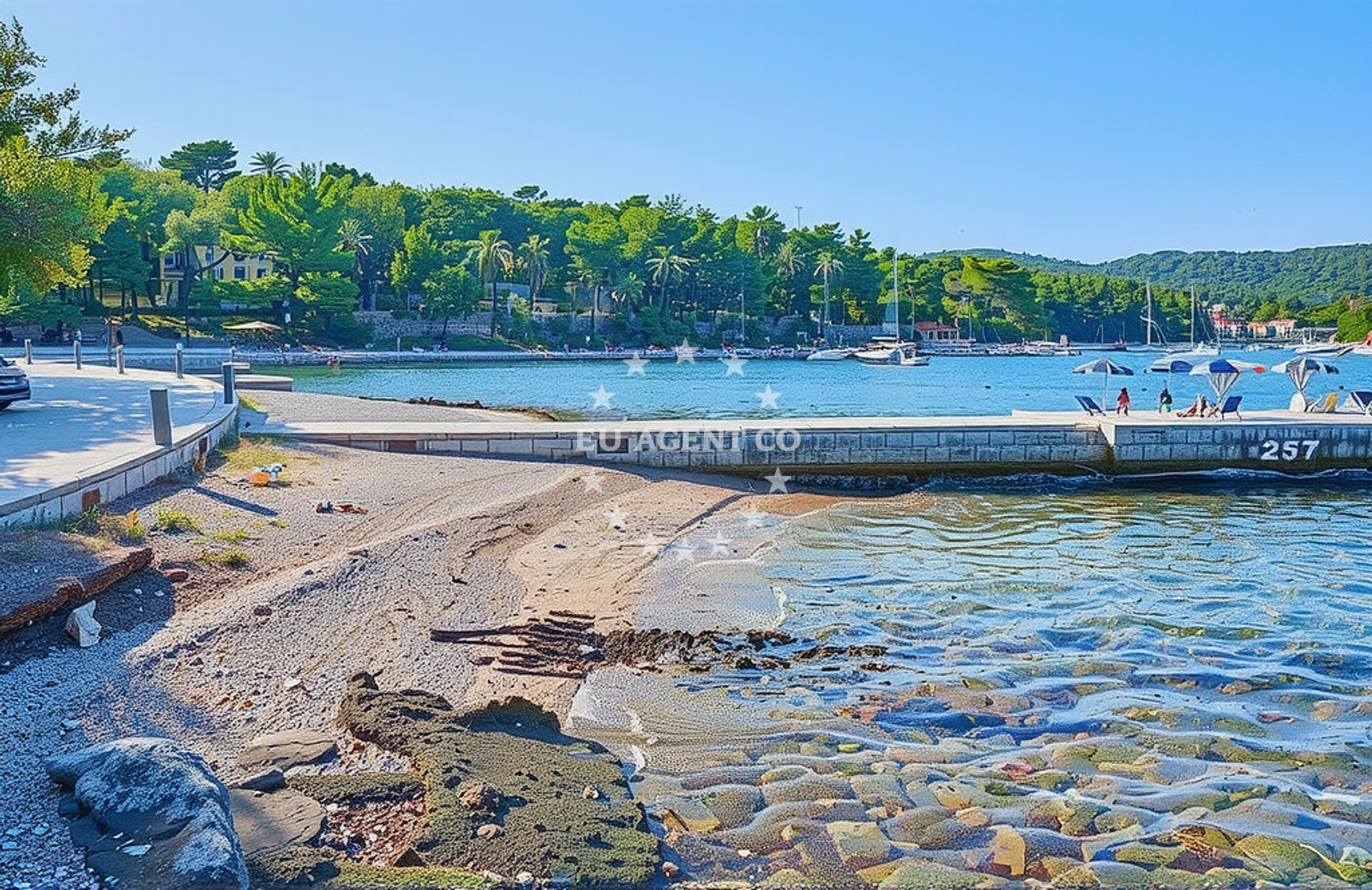 Sea and coastal view of Uš, Korčula (Korčula) in Uš