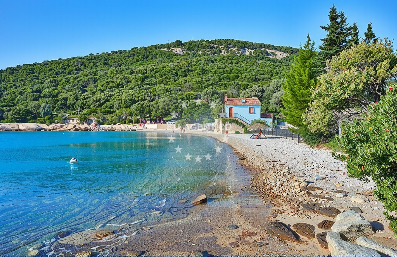Beach facilities and surroundings at Ustrine (Cres): beaches and coves (4) in Ustrine (Cres)