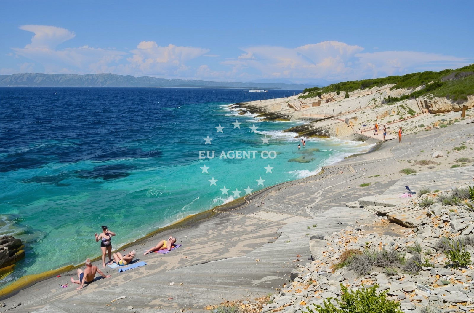 Shoreline and swimming area at Uvala Bili Bok in Stani 23A, Vela Luka