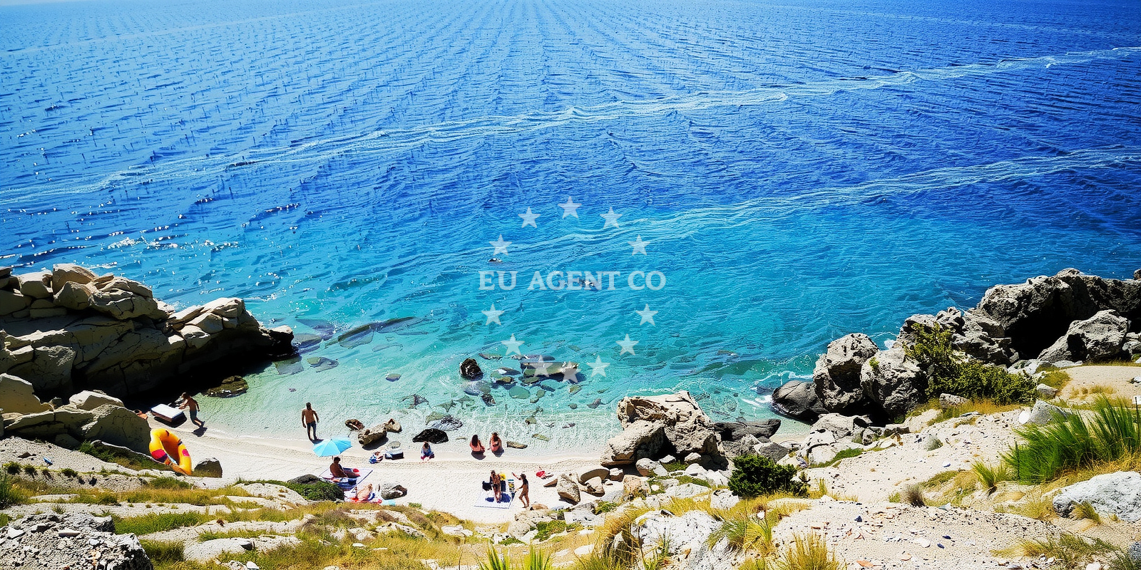 Sea and coastal view of Uvala Cerovica in Borićak 7, Brela