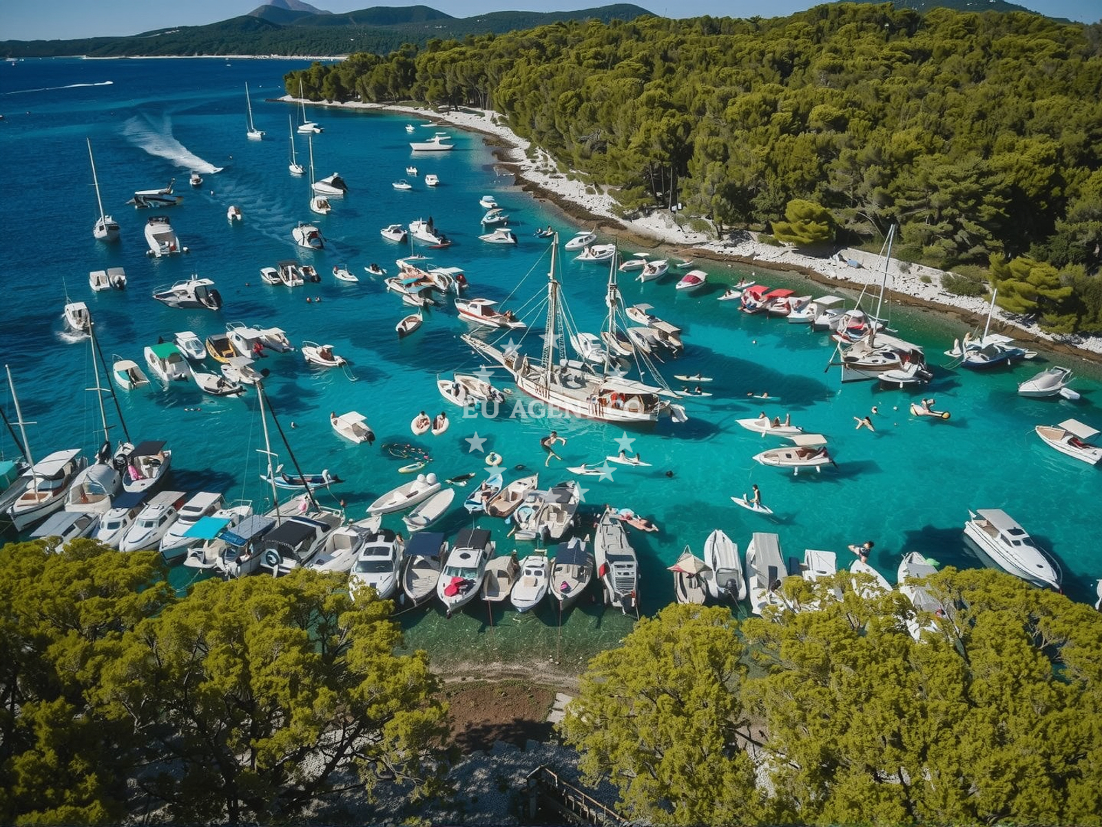 Sea and coastal view of Uvala Engleza in 11 Rujnica ulica, Mali Lošinj
