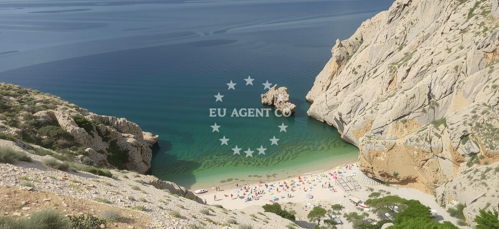 Sea and coastal view of Uvala Jasenova in 4 Potok, Baška